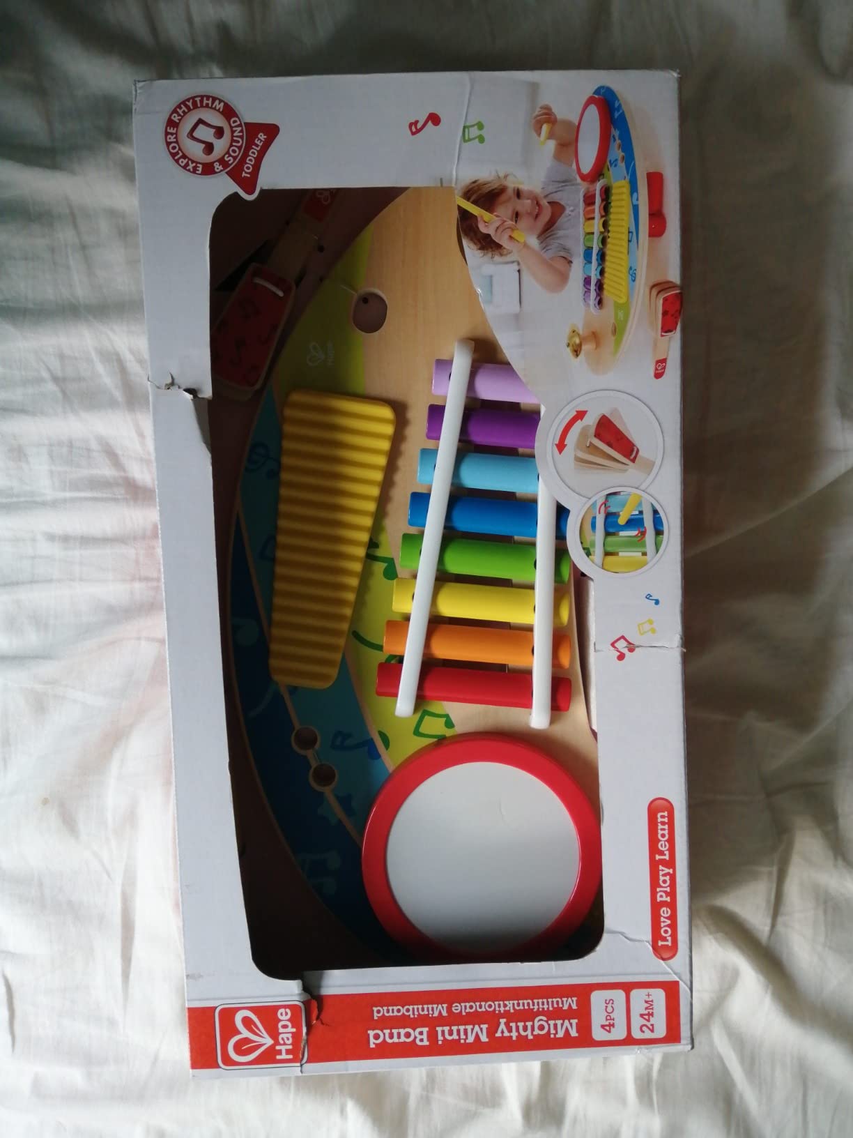 Hape Giochi musicali Mini Band tavolo musicale dai 24 mesi con limitatore acustico