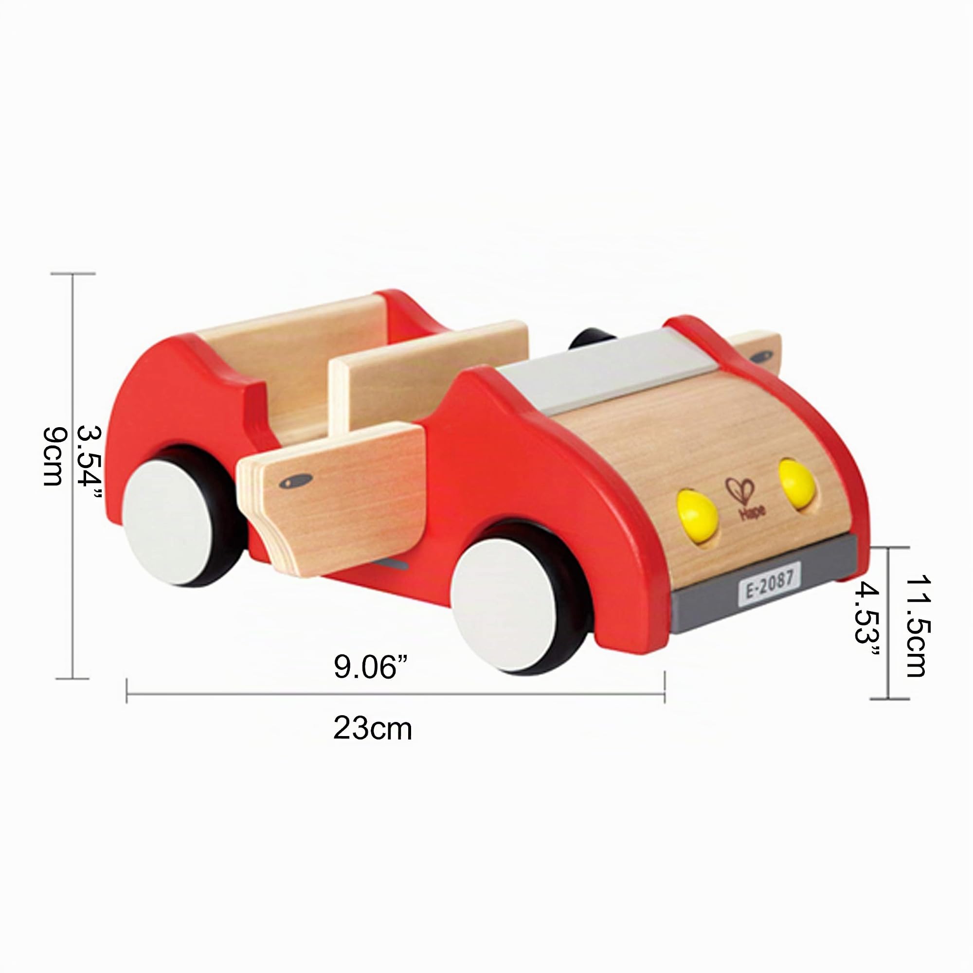 Hape Case delle bambole Auto familiare in legno rossa