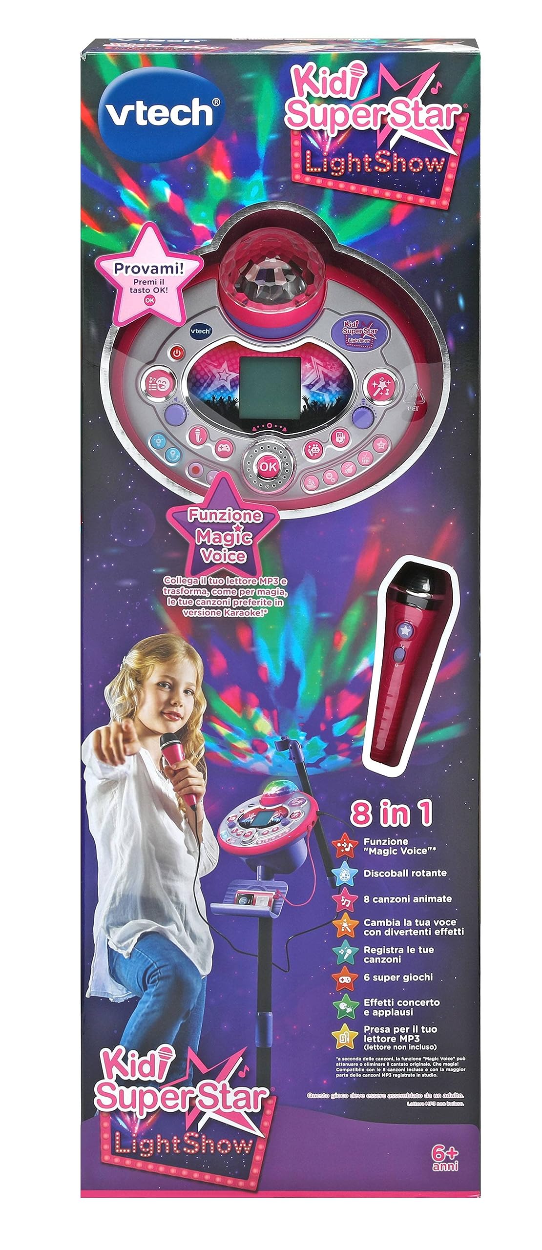 VTech Kidi SuperStar Light Show microfono karaoke regolabile fino a 140 cm