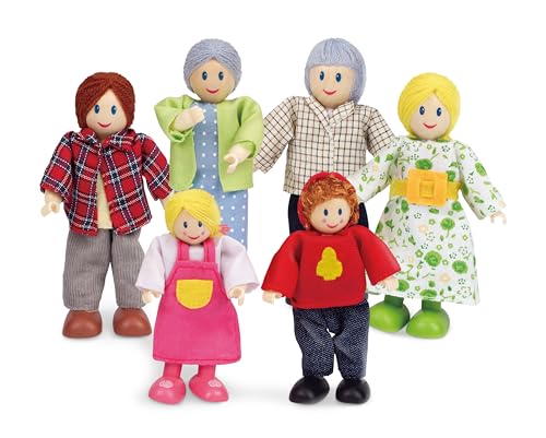Hape Case delle bambole e accessori E3500 Famiglia Felice bambole in legno