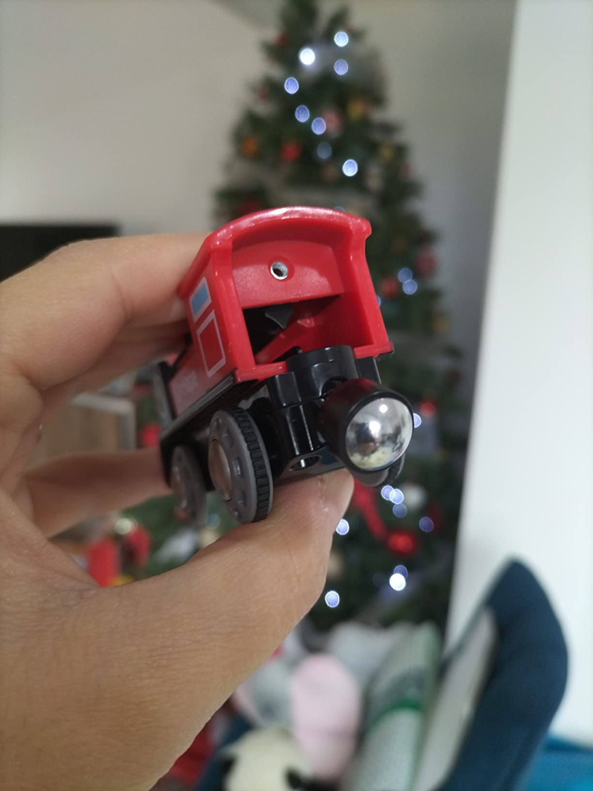 Hape Treno pista con trenino a batteria e gru magnetica 10 binari