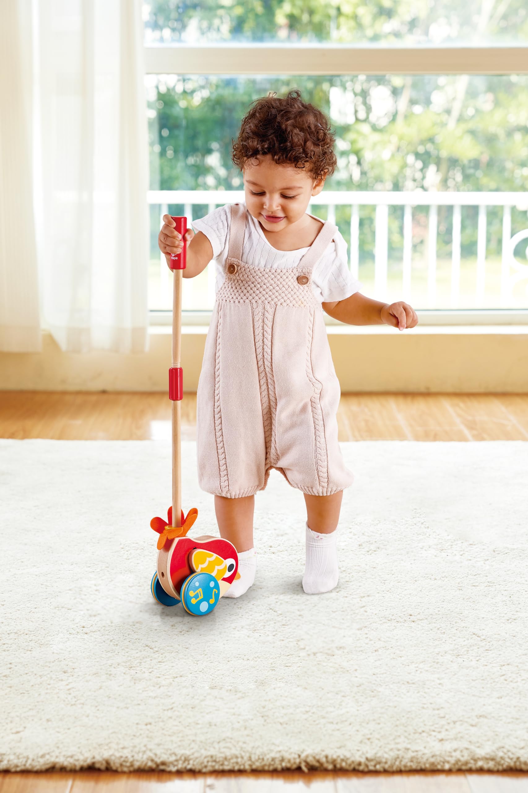 Hape Spingi e cammina Lilly uccellino musicale in legno