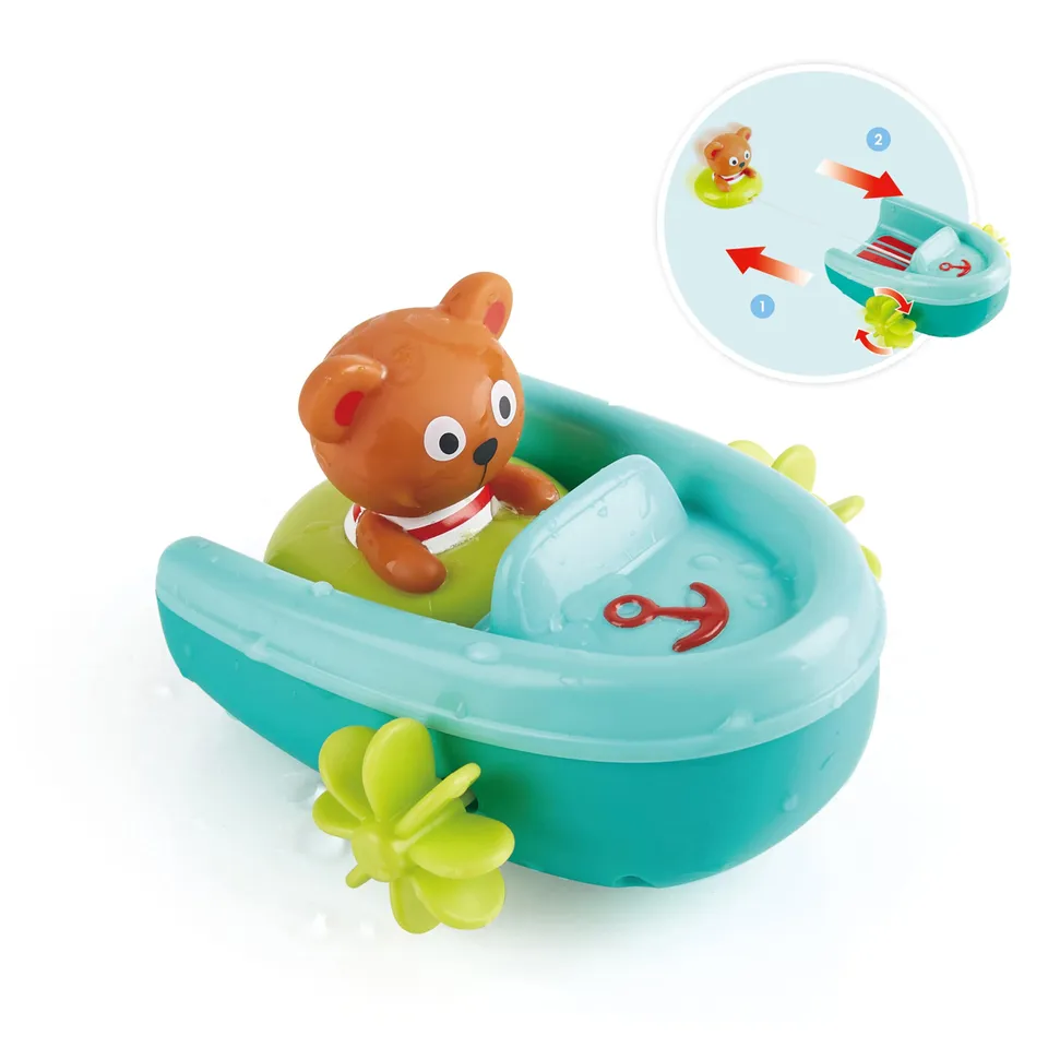 Hape Giochi da bagno E0217 barca a molla multicolore con orso