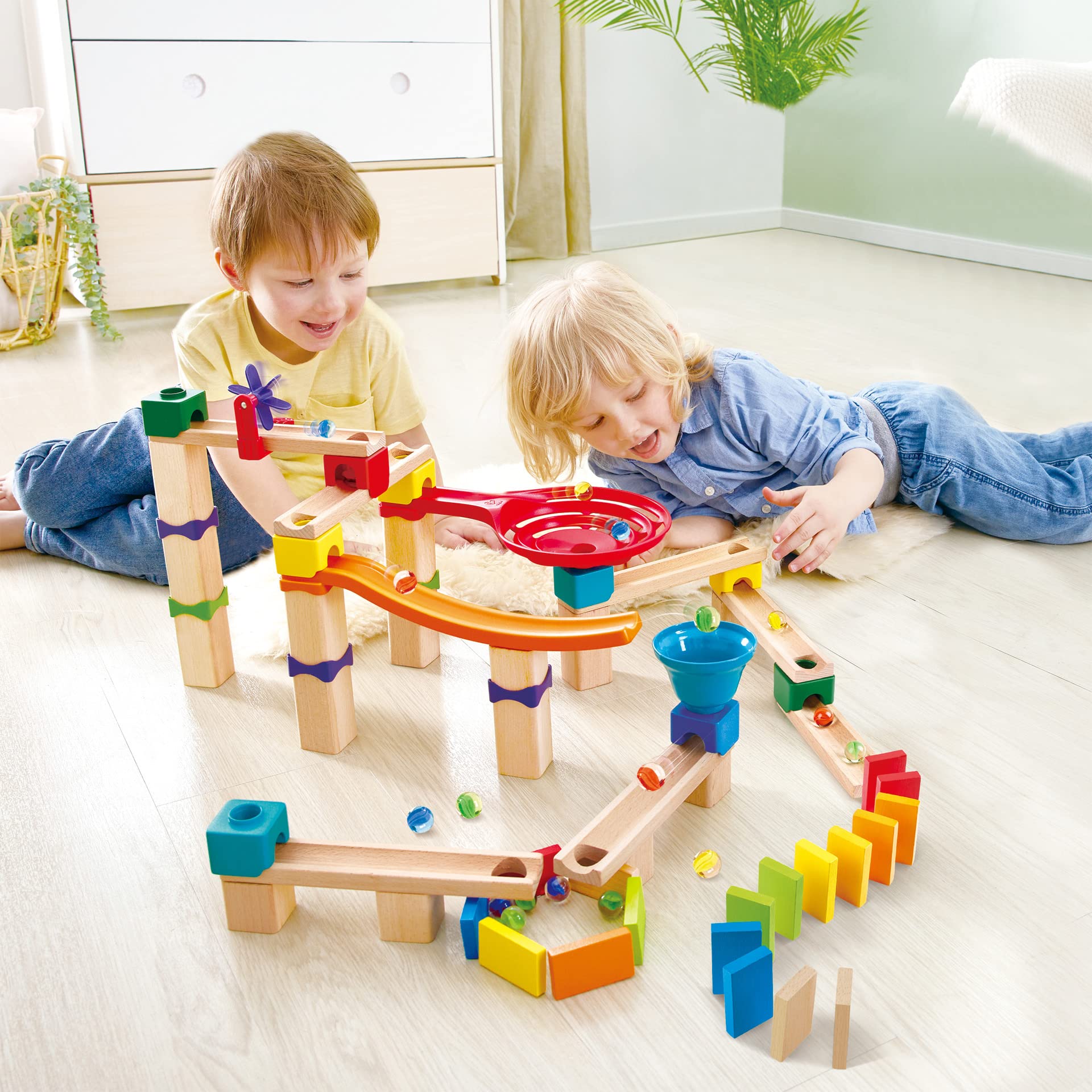 Hape Quadrilla Base pista per biglie 50 pezzi in legno