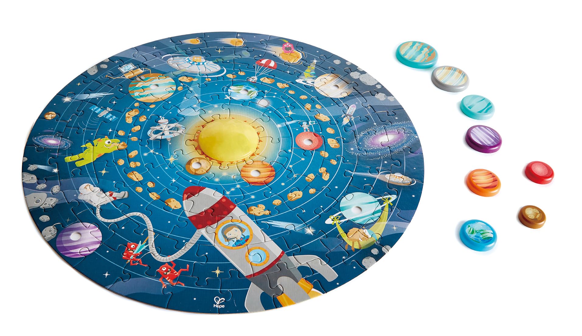 Hape Puzzle Sistema Solare puzzle in legno con LED