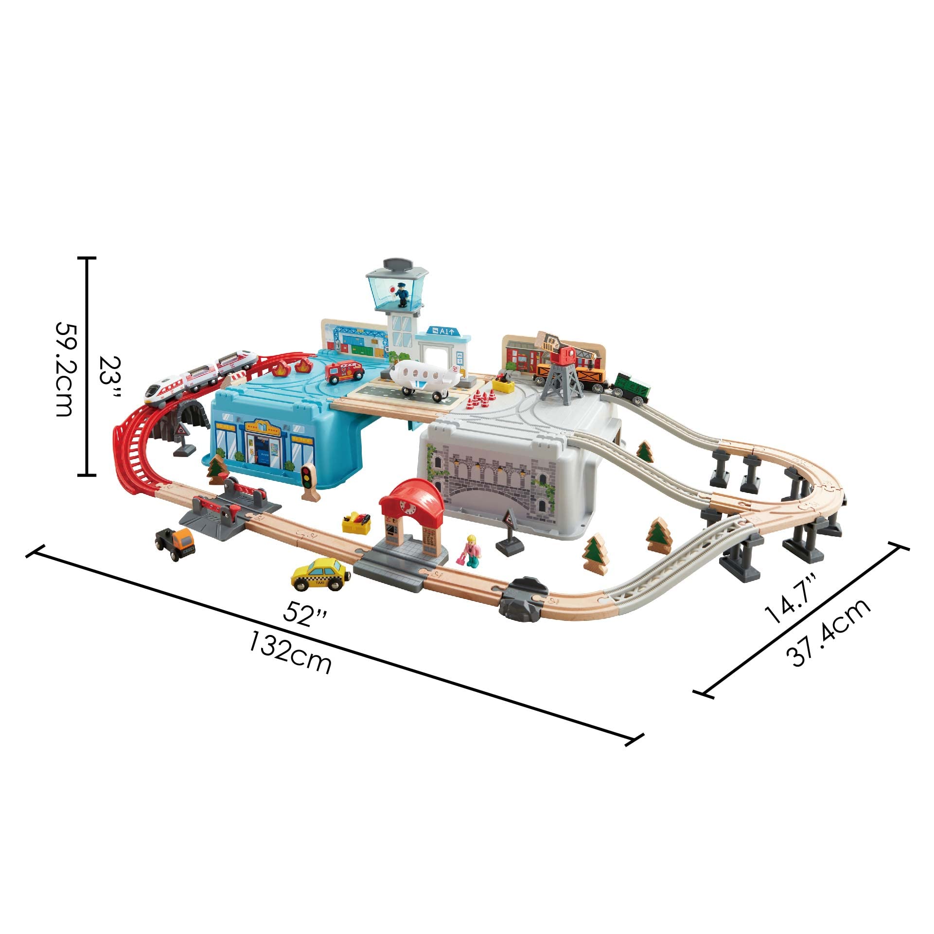 Hape Treno Set Mega Metropoli ferrovia 80 pezzi gioco di ruolo