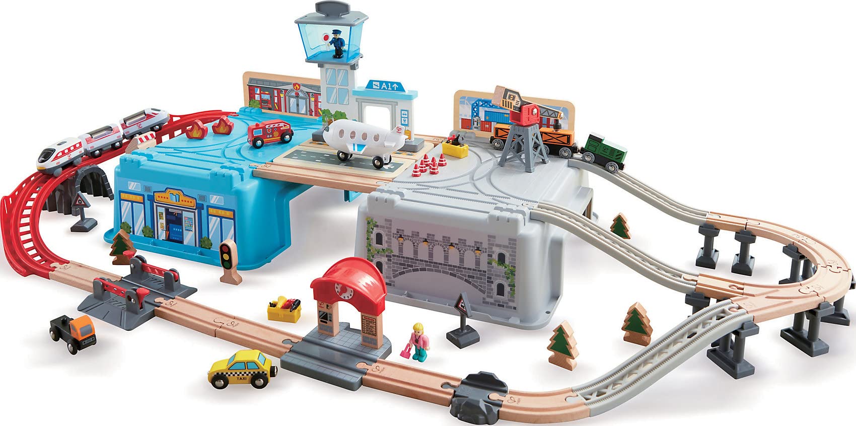 Hape Treno Set Mega Metropoli ferrovia 80 pezzi gioco di ruolo