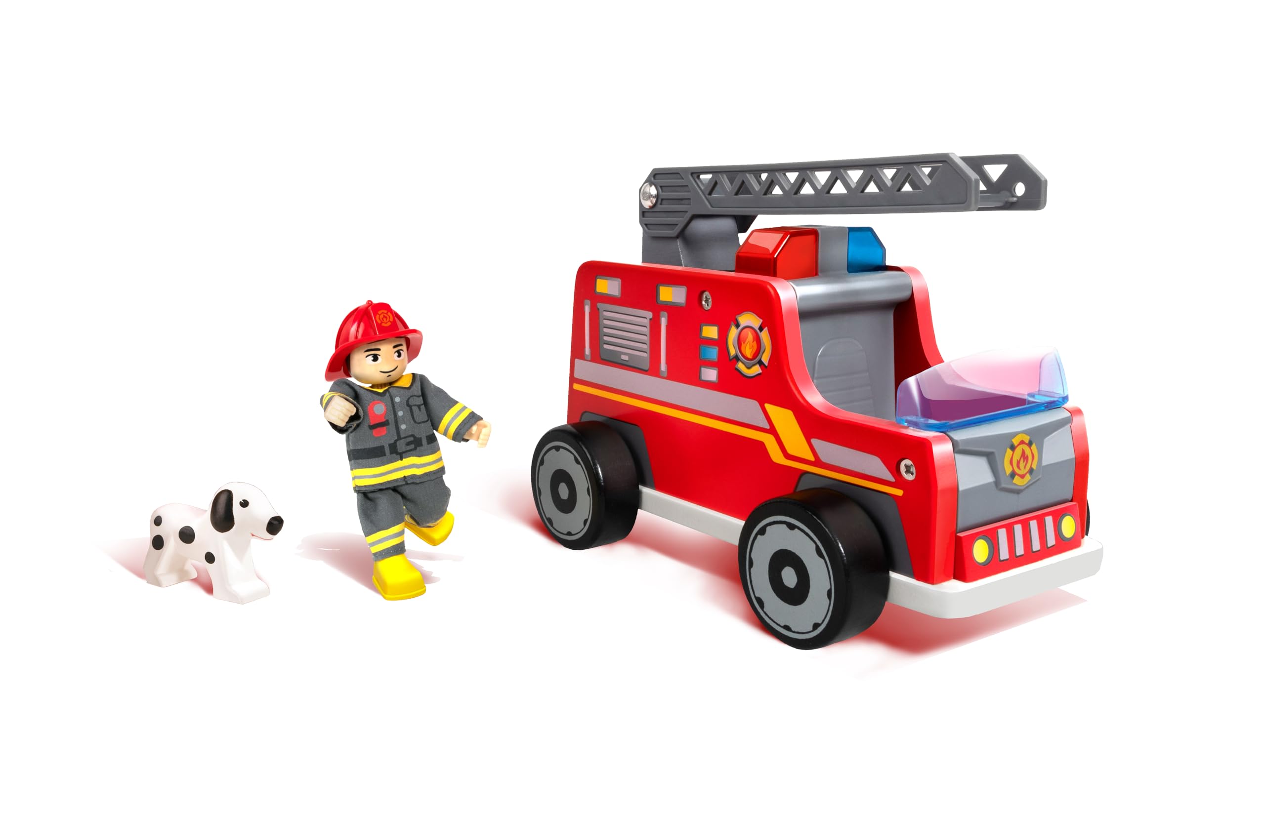 Hape Giochi di ruolo Set Vigile del Fuoco con Camion e Cagnolino