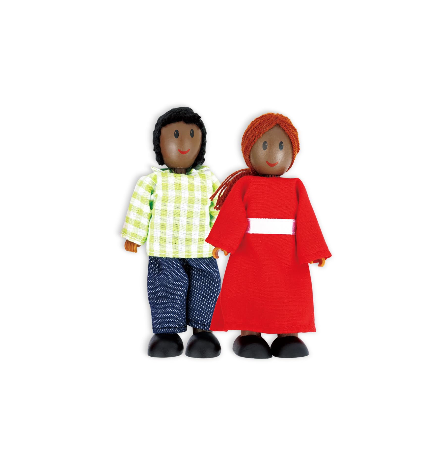Hape Case delle bambole e accessori Famiglia Felice Afroamericana bambole in legno