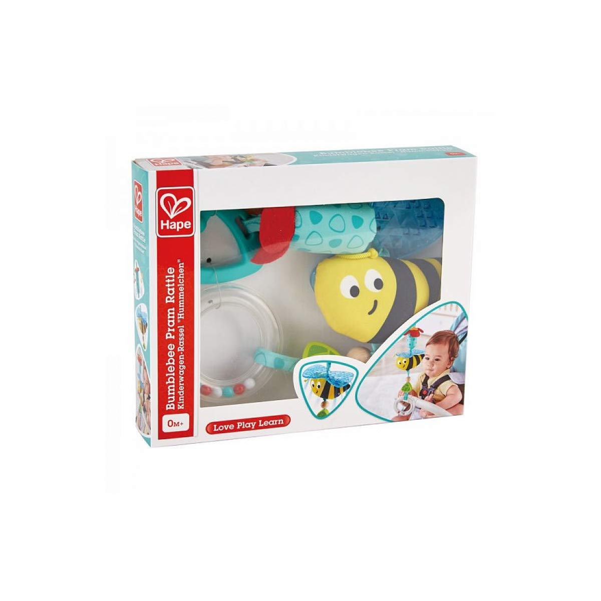 Hape Giocattoli per l'infanzia E0022 sonaglio per passeggino turchese