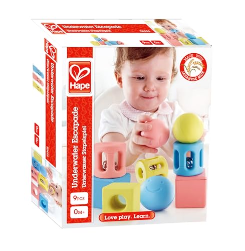 Hape Giocattoli per l'infanzia E0456 Trio di sonagli geometrici