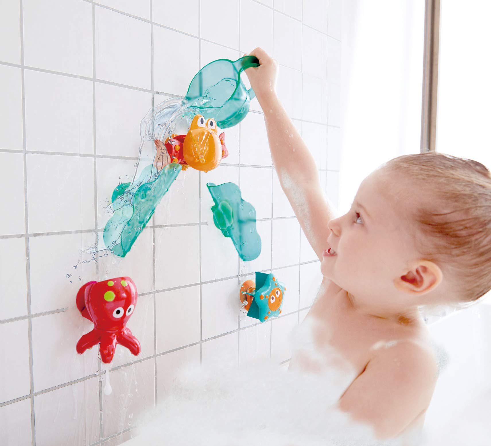 Hape Giochi da bagno E0215 gioco da bagno multicolore con ventose