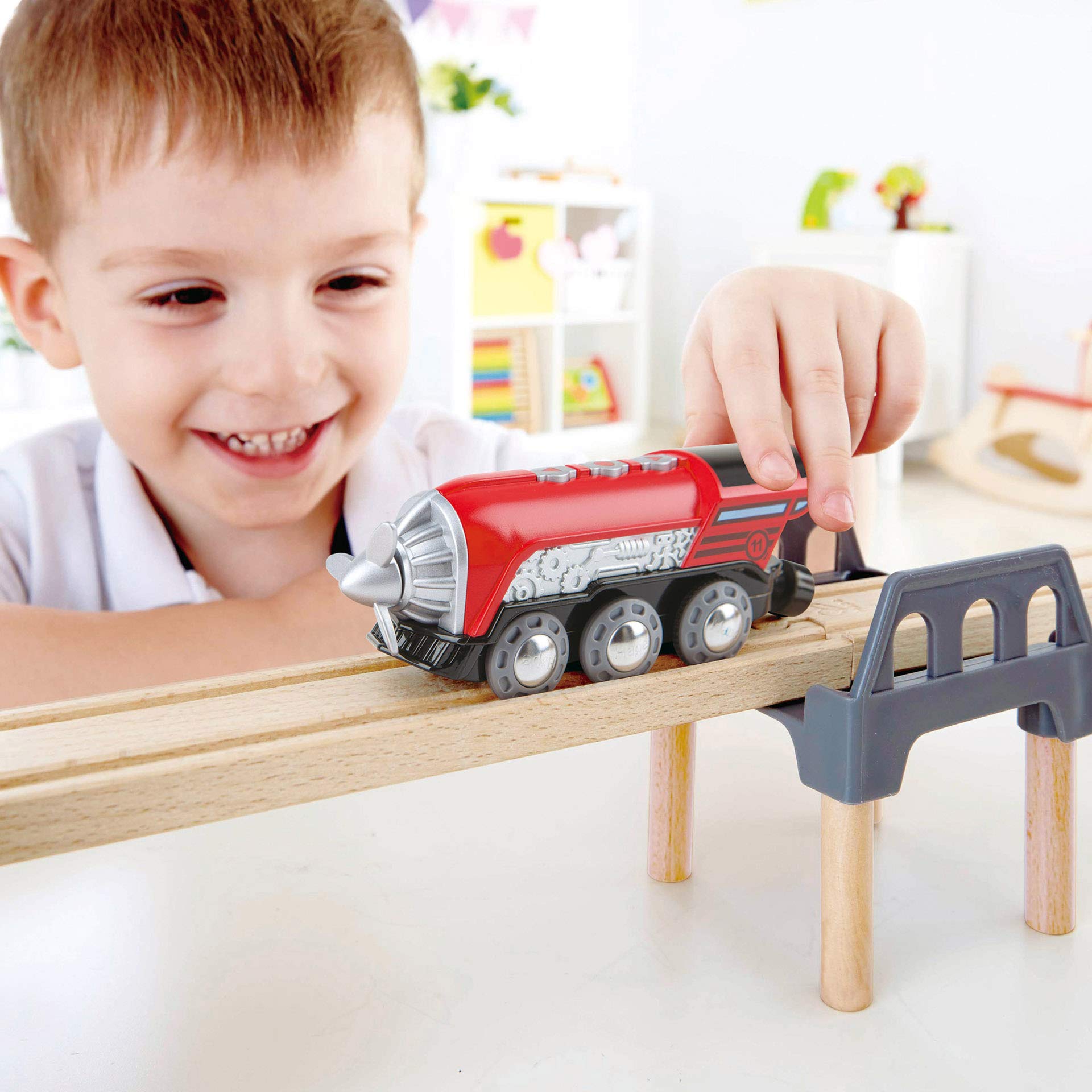 Hape Treno Locomotiva a batteria con elica trenino rosso