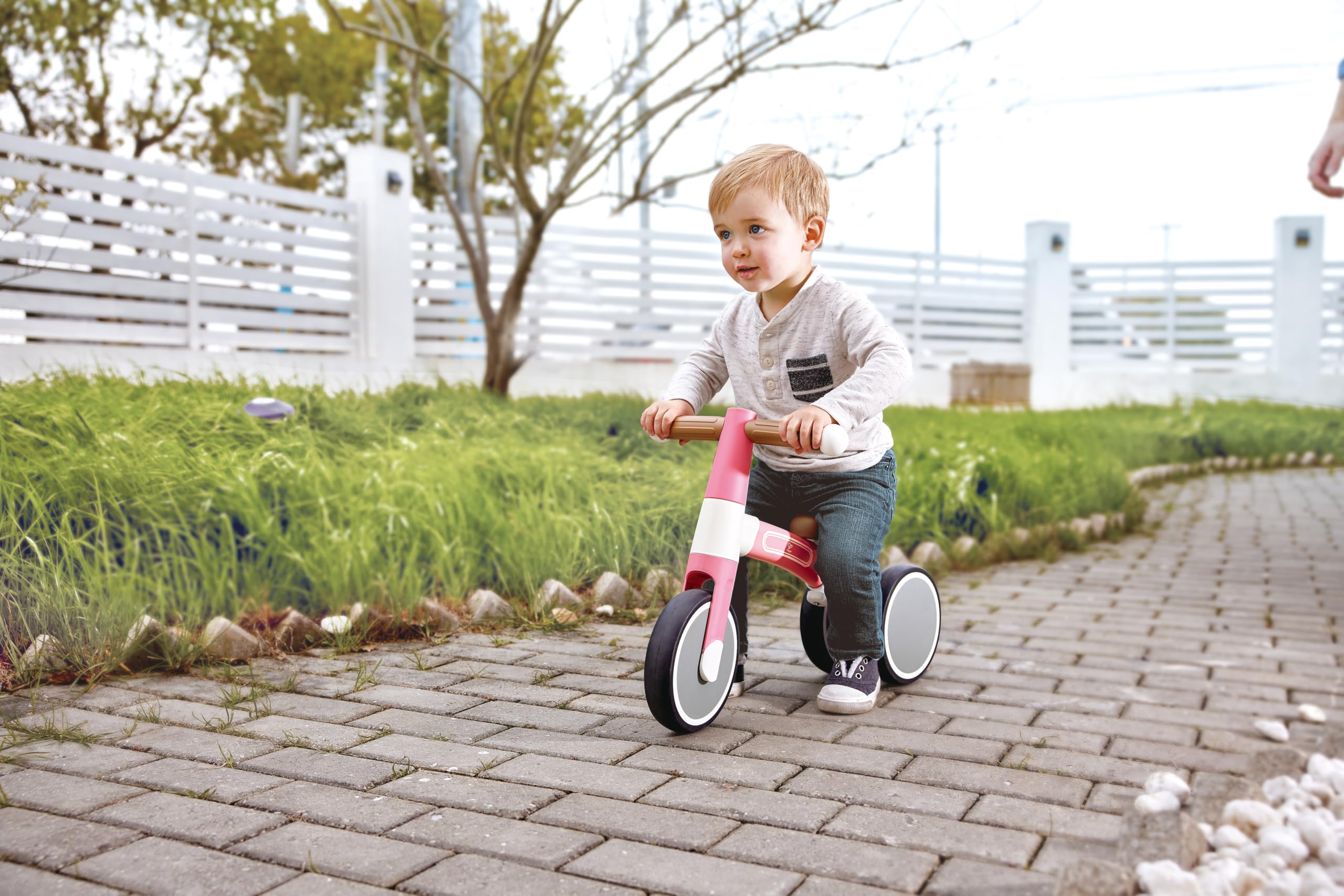 Hape Primi passi e bici triciclo rosa senza pedali 3 ruote leggero