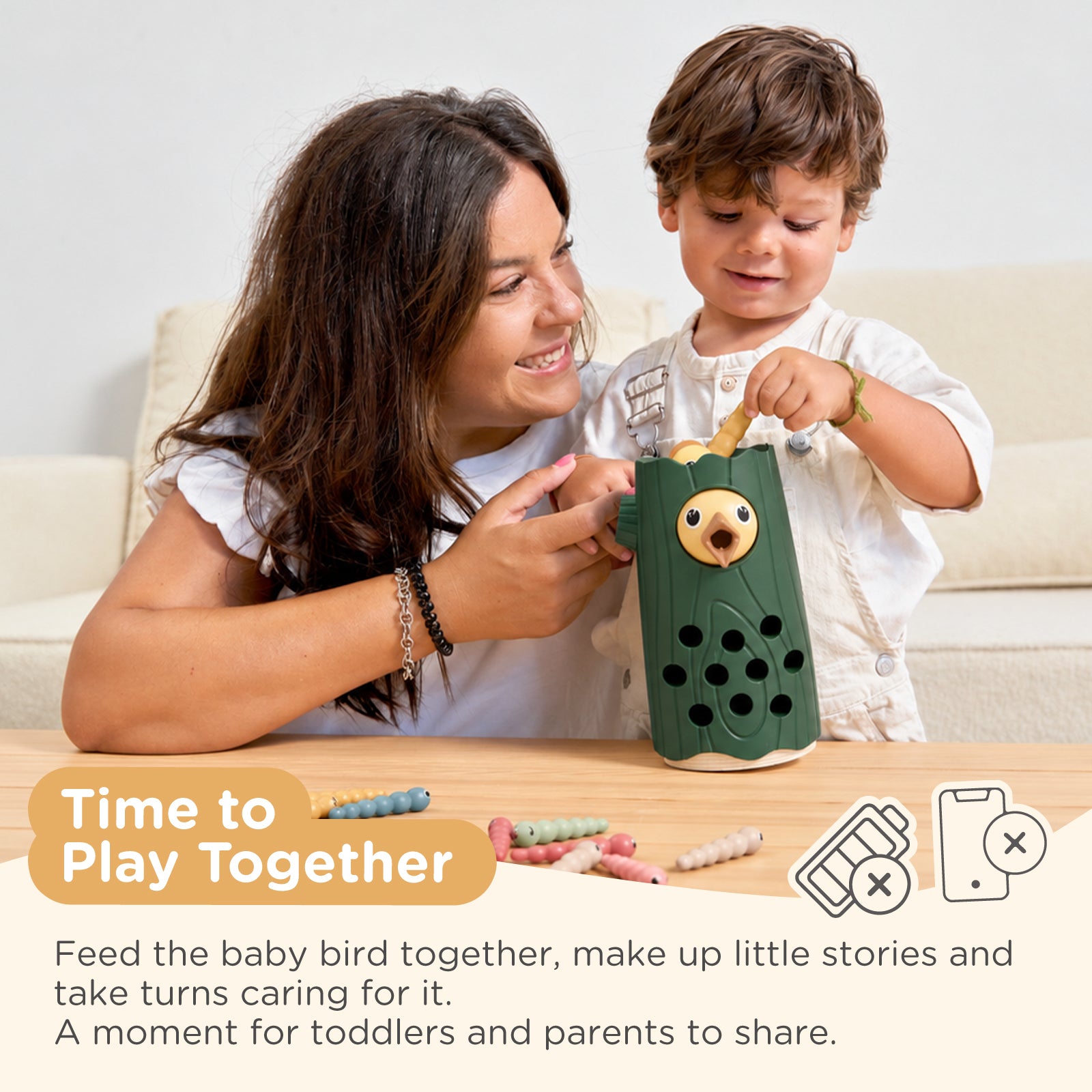 Nene Toys Baby & Toddler Toys Little Woodpecker, gioco magnetico verde