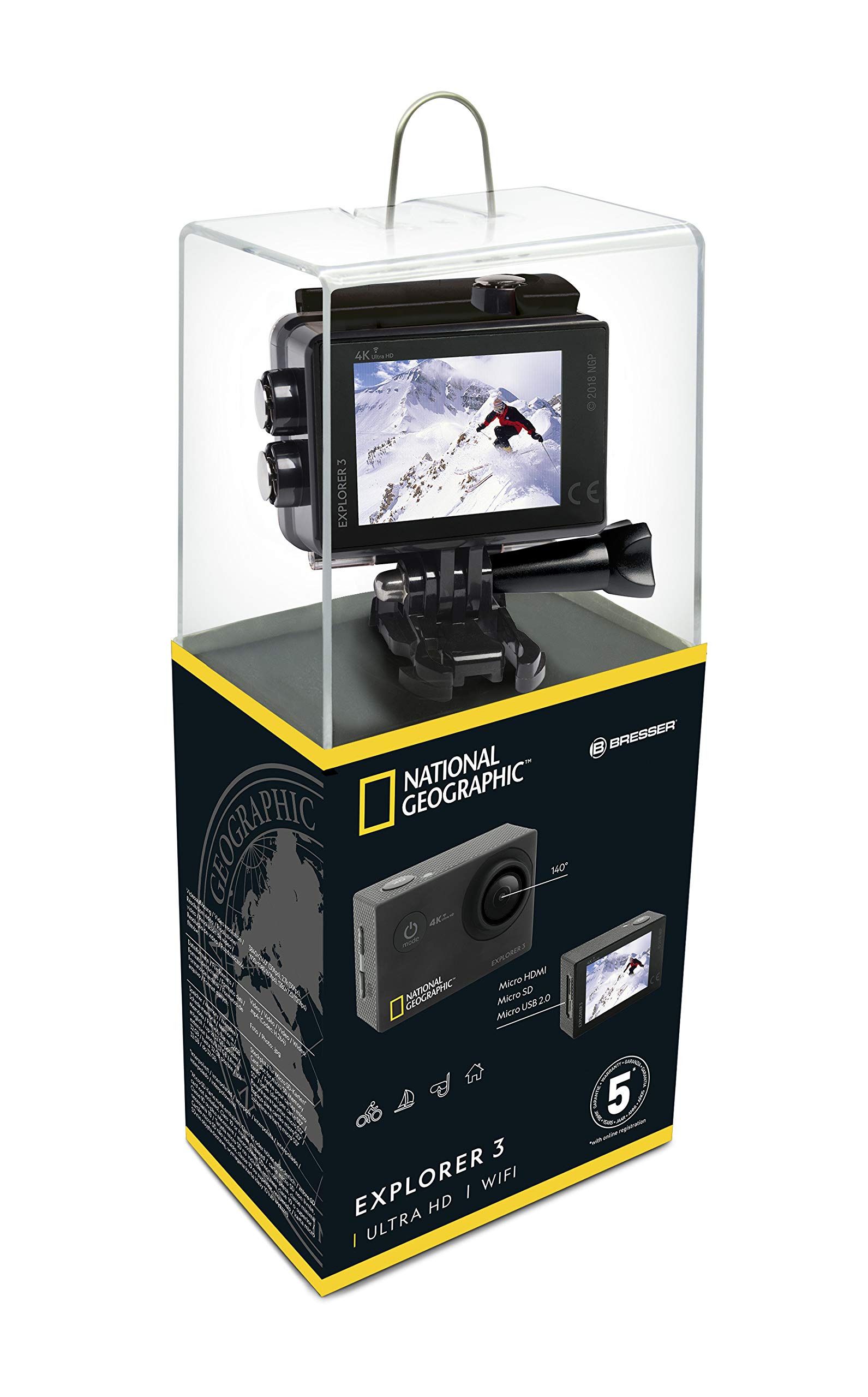 National Geographic Explorer 3 action cam 4K 2 batterie impermeabile