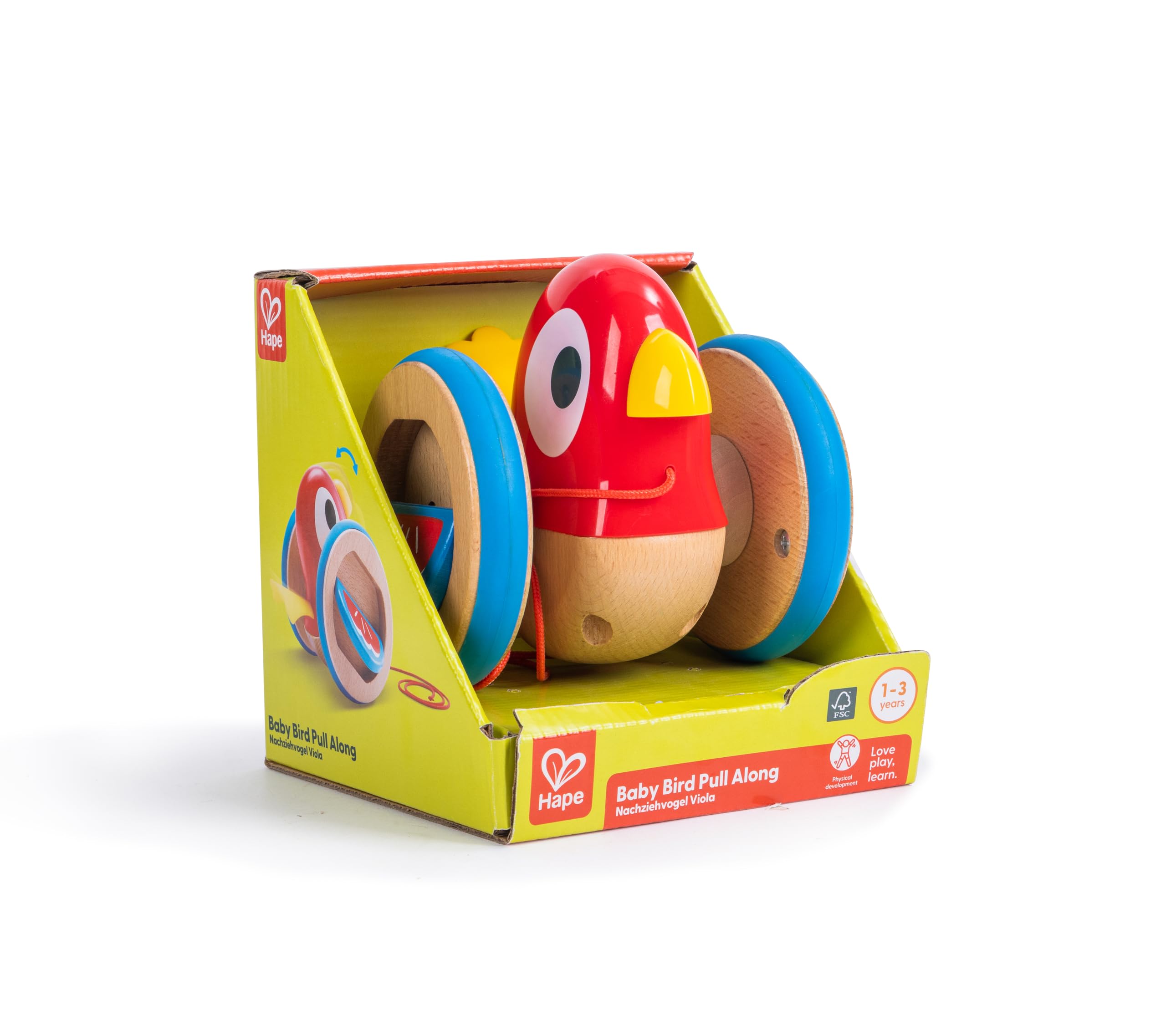 Hape Spingi e cammina Uccellino Trainabile E0360 gioco in legno dai 12 mesi