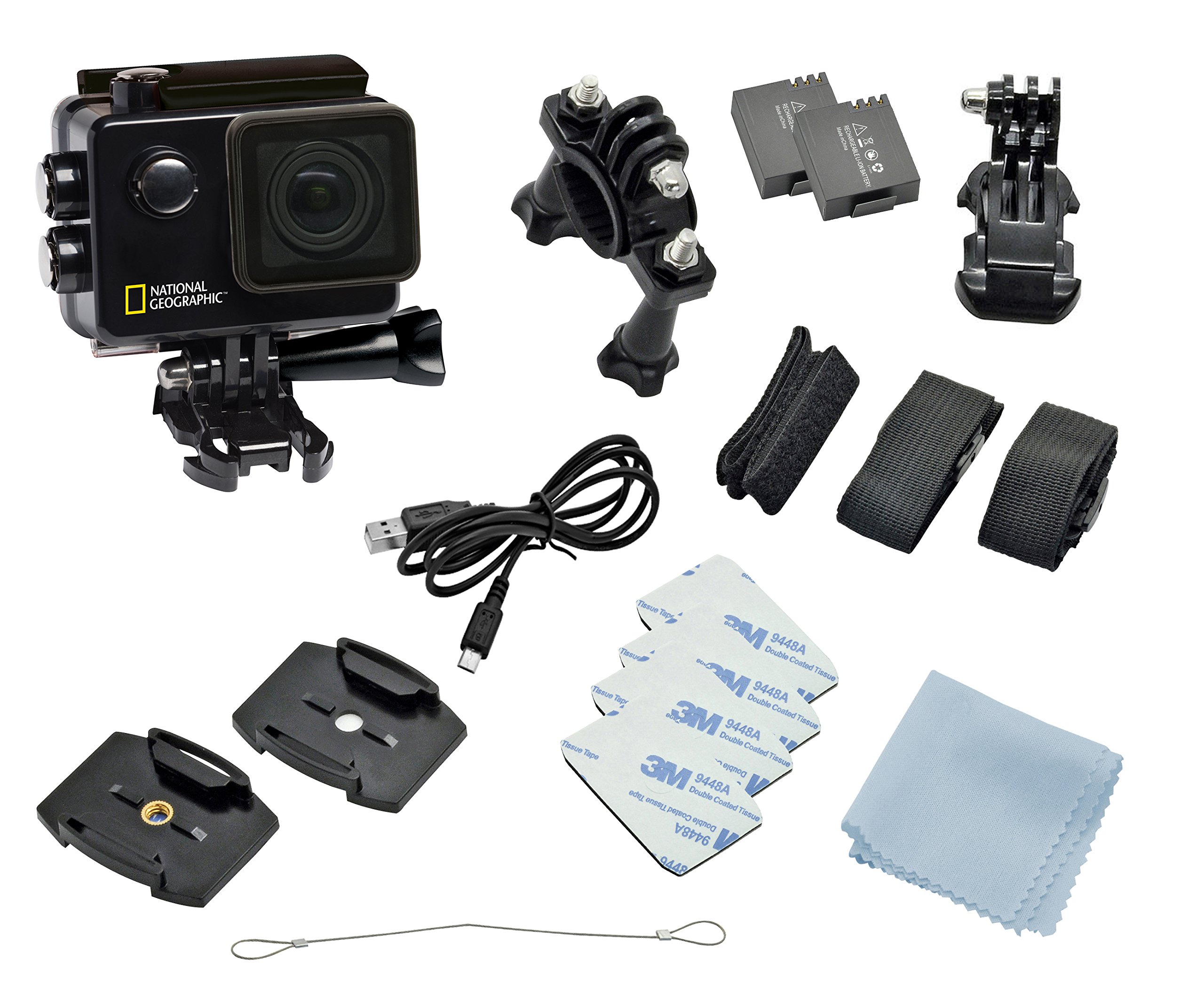 National Geographic Explorer 3 action cam 4K 2 batterie impermeabile
