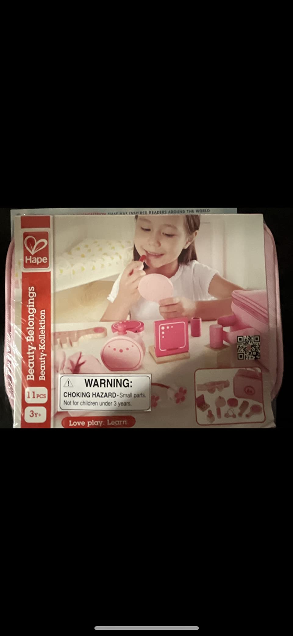 Hape Giochi di ruolo Set di Bellezza trousse rosa 11 pezzi