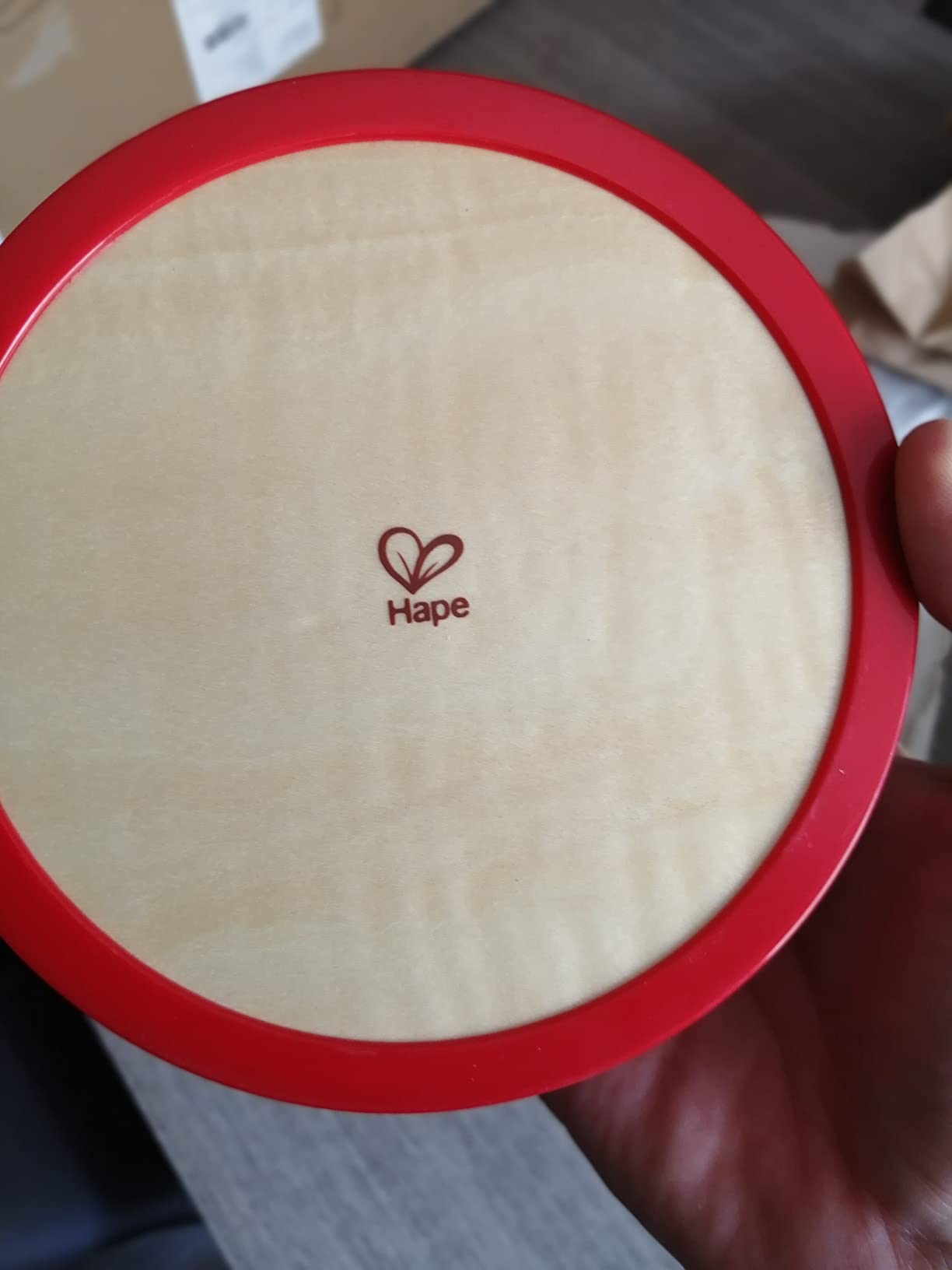 Hape Giochi musicali Tamburello in legno 2 in 1 per bambini