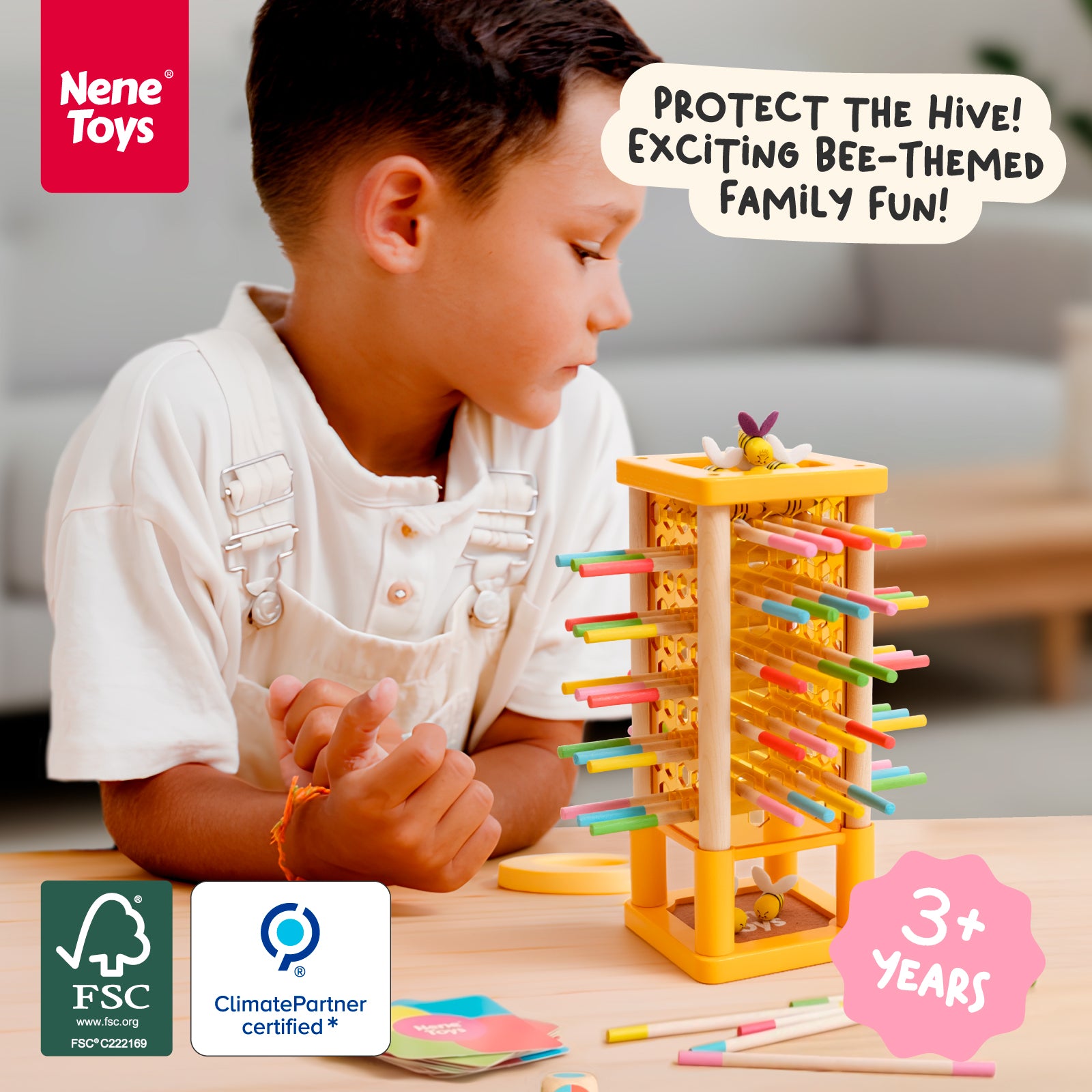 Nene Toys Family Games BeeFall, gioco da tavolo, torre con api
