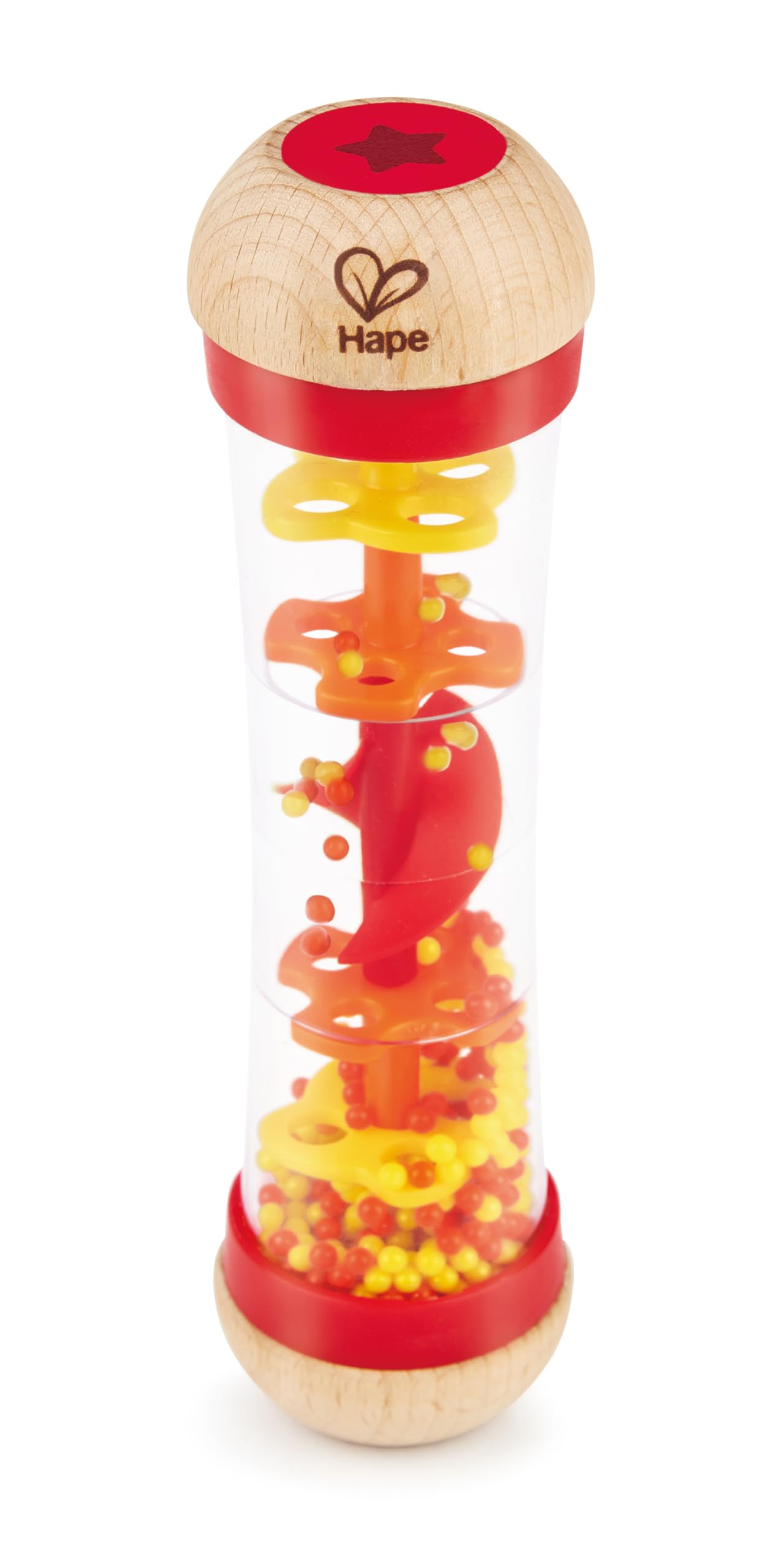 Hape Giochi musicali Cascata di Perline bastone della pioggia rosso