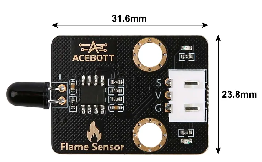 ACEBOTT Sensors Flame Sensor sensore di fiamma a infrarossi