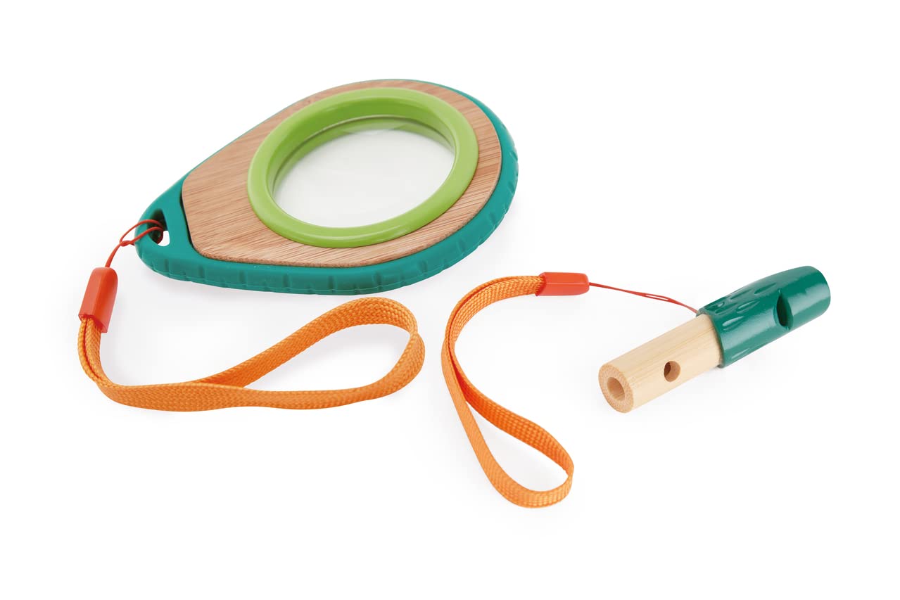 Hape Nature Fun Set esploratore lente d’ingrandimento 4x e fischietto