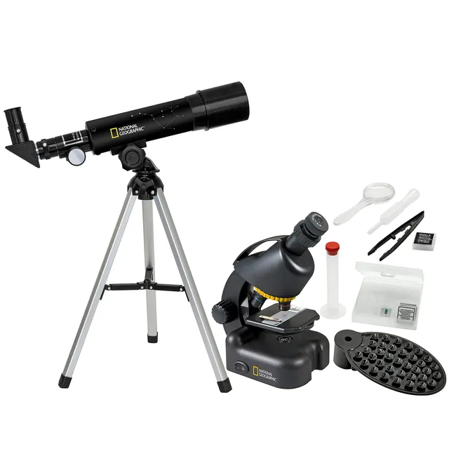 National Geographic Telescopi Telescopio + microscopio compatto con supporto smartphone