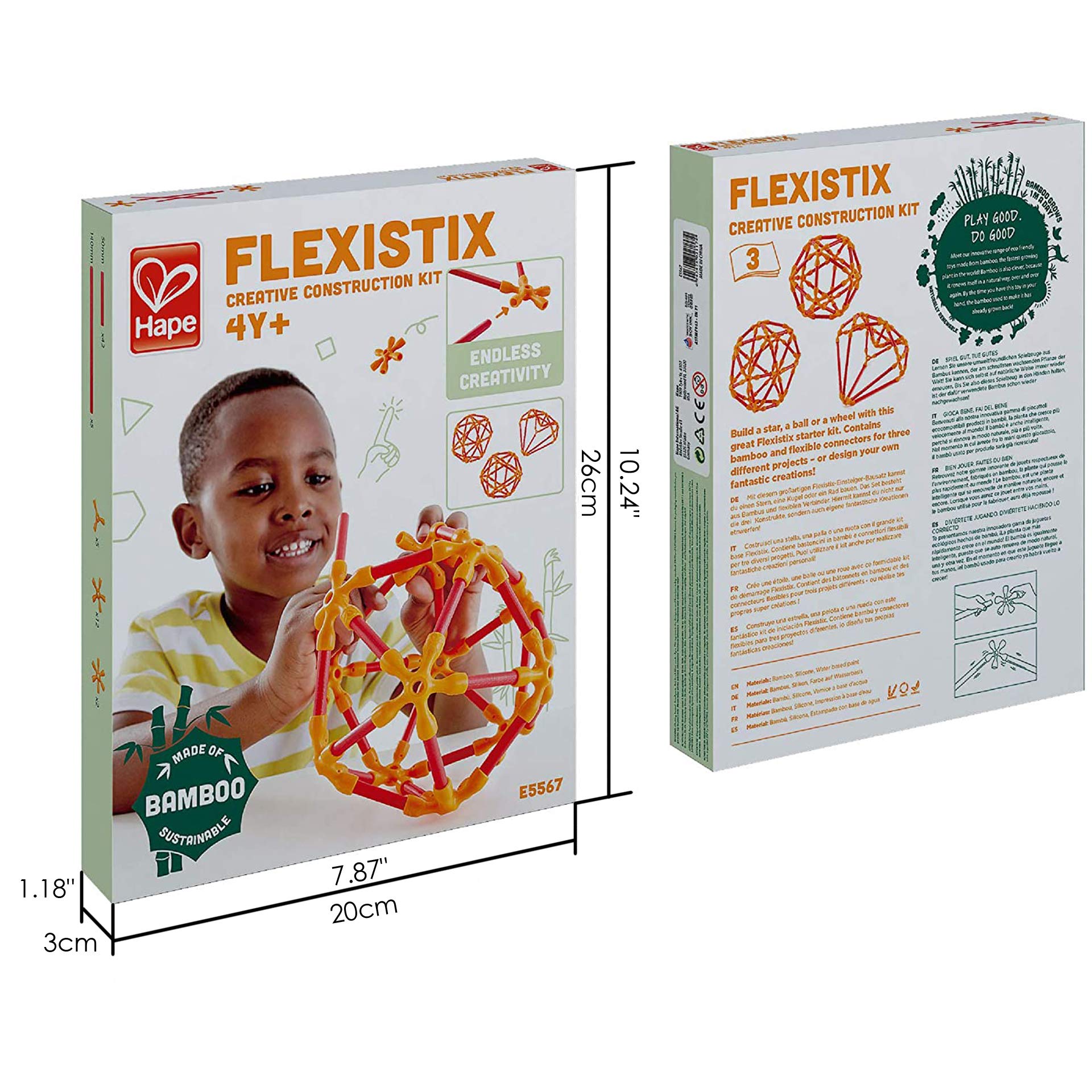 Hape Montare e costruire E5567 kit di costruzioni Flexistix in bambù