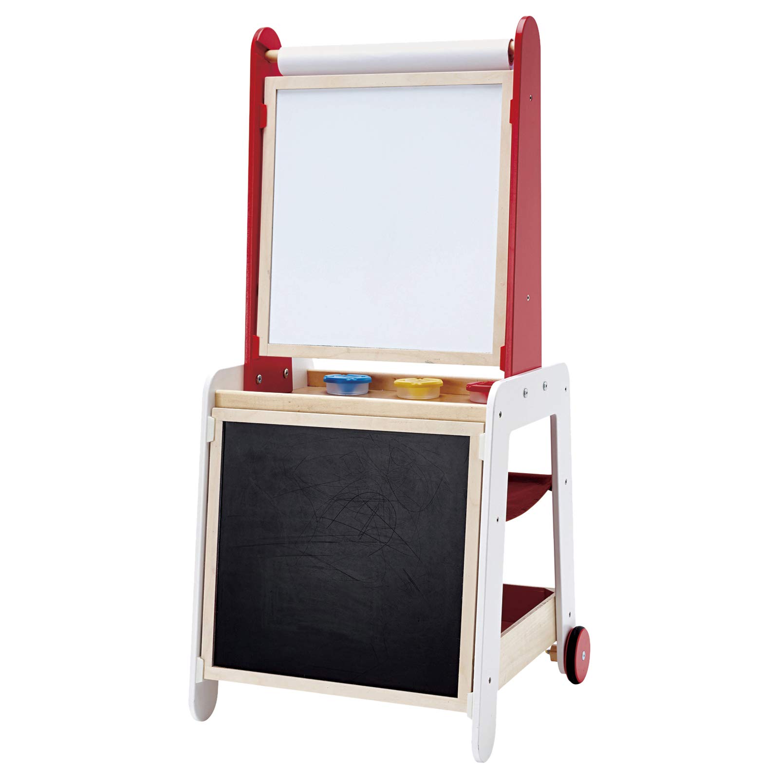 Hape Arte e creatività E1055 lavagna double-face con carrello legno
