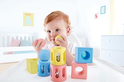 Hape Giocattoli per l'infanzia E0456 Trio di sonagli geometrici