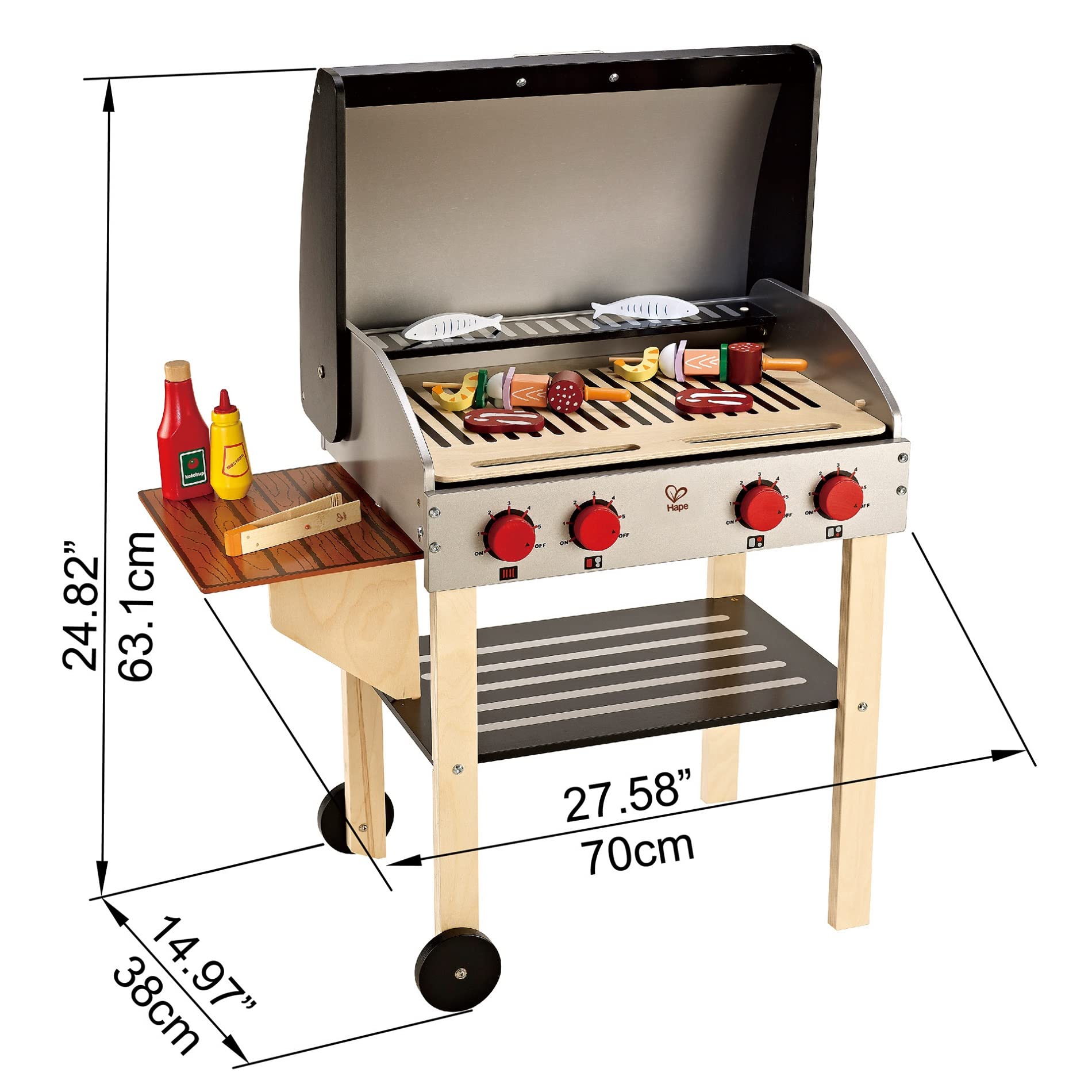 Hape Cucina e accessori E3127 Griglia del Buongustaio barbecue in legno