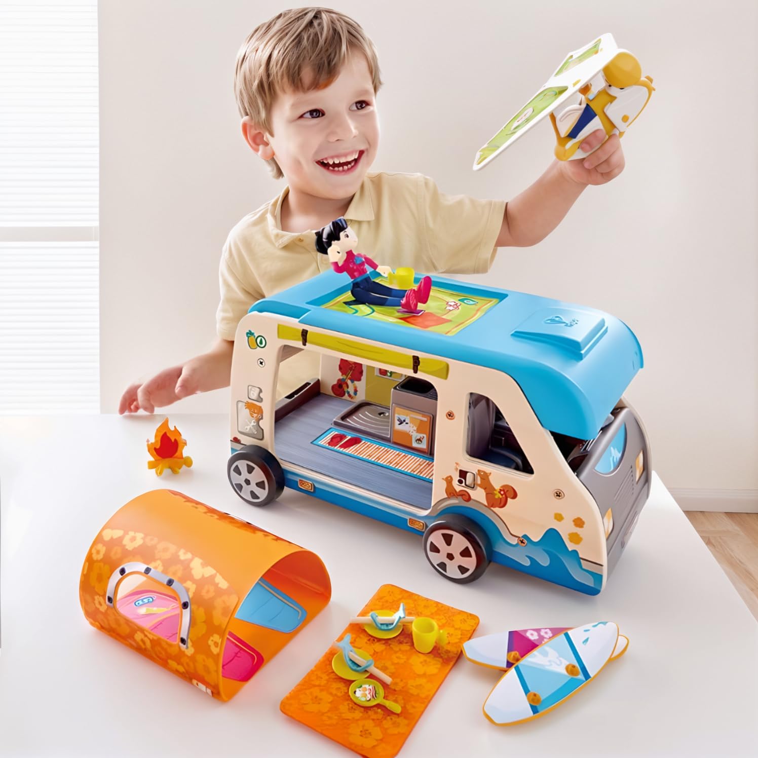 Hape Case delle bambole e accessori Camper Avventura trasformabile
