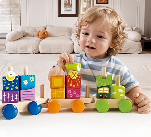 Hape Treno E0417 treno a blocchetti di legno colorati