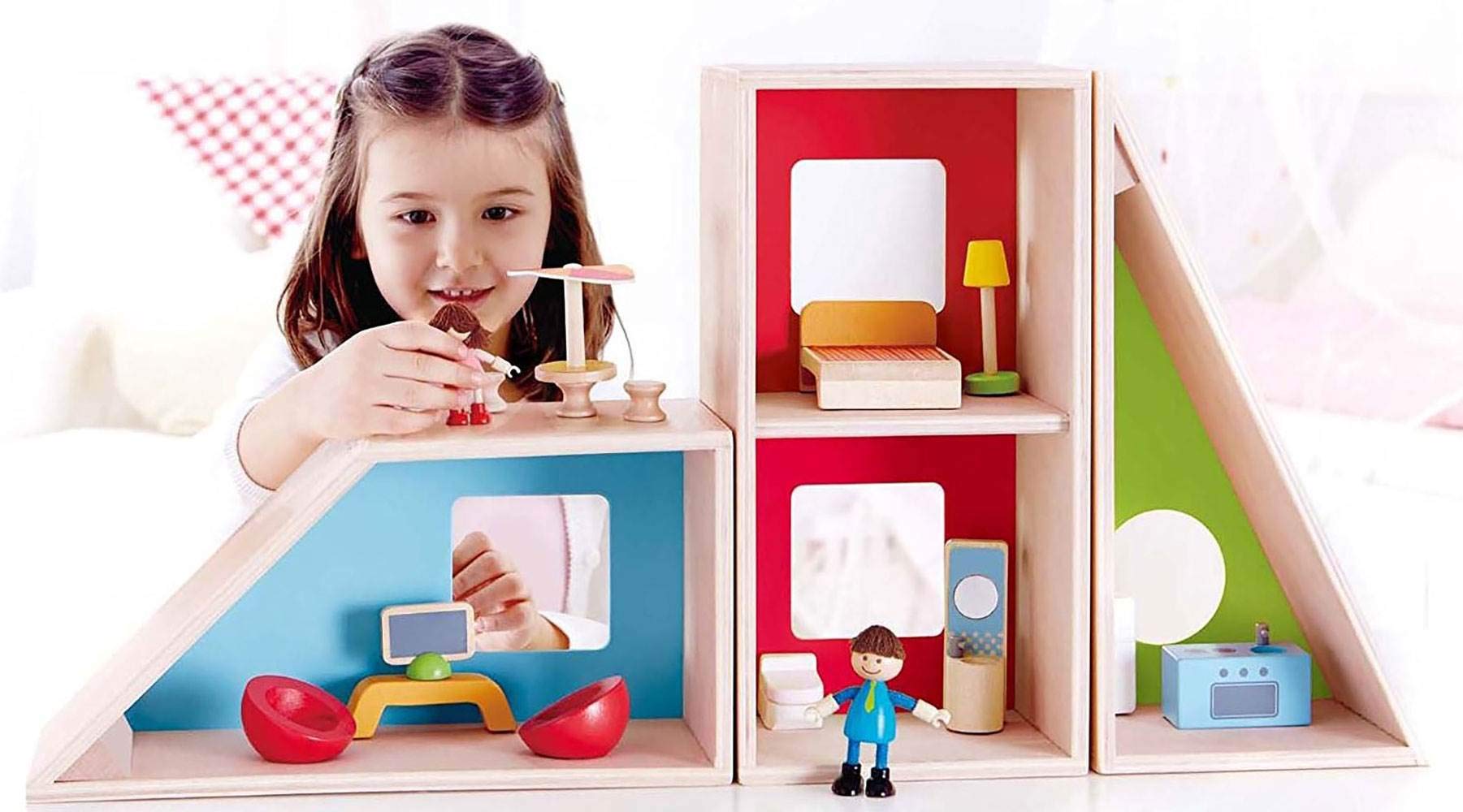Hape Case delle bambole E3404 casa delle bambole fai da te con mobili
