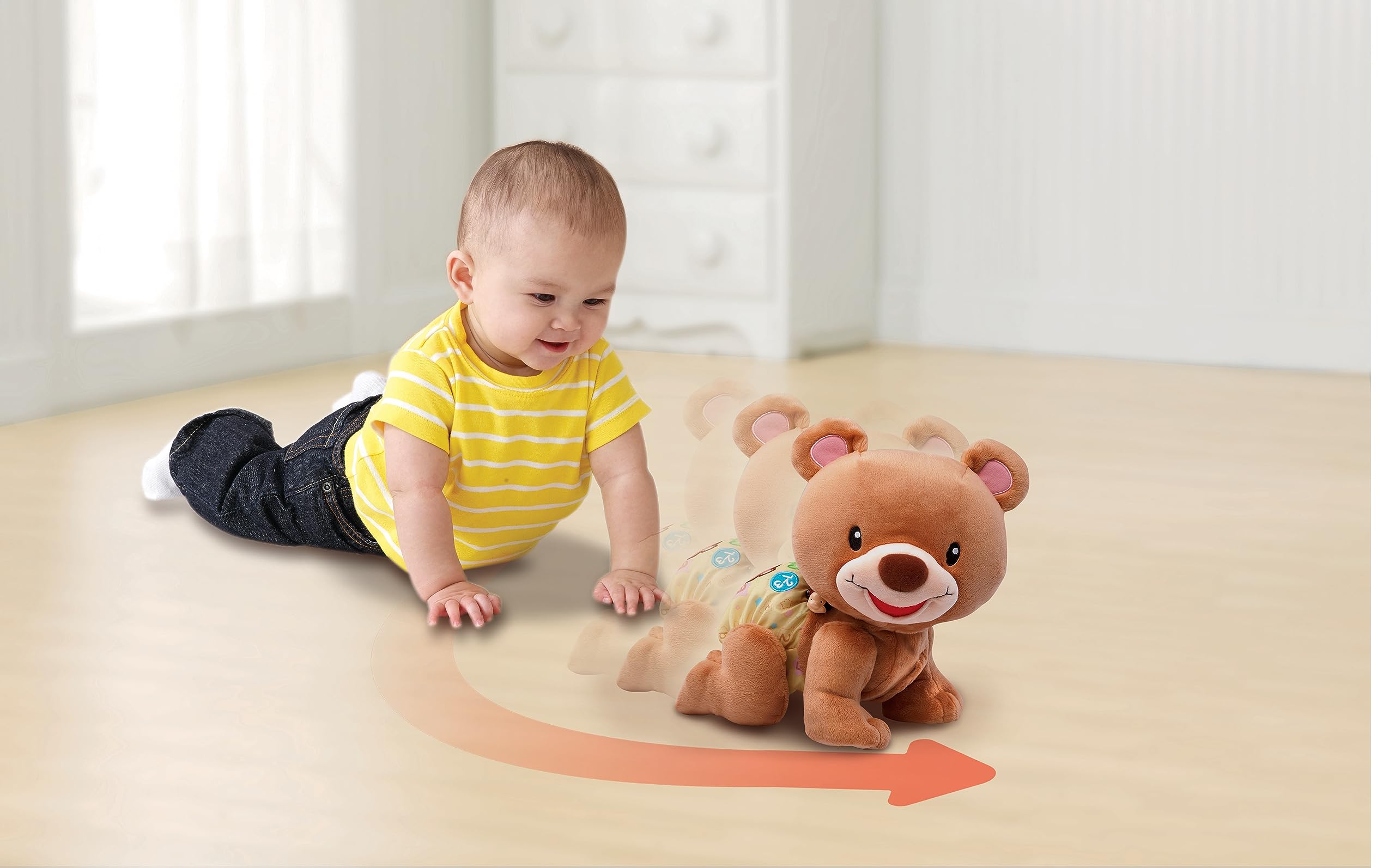 VTech Giocattoli 1-3 anni Orsetto Teddy Canta e Gattona peluche interattivo 9-36 mesi
