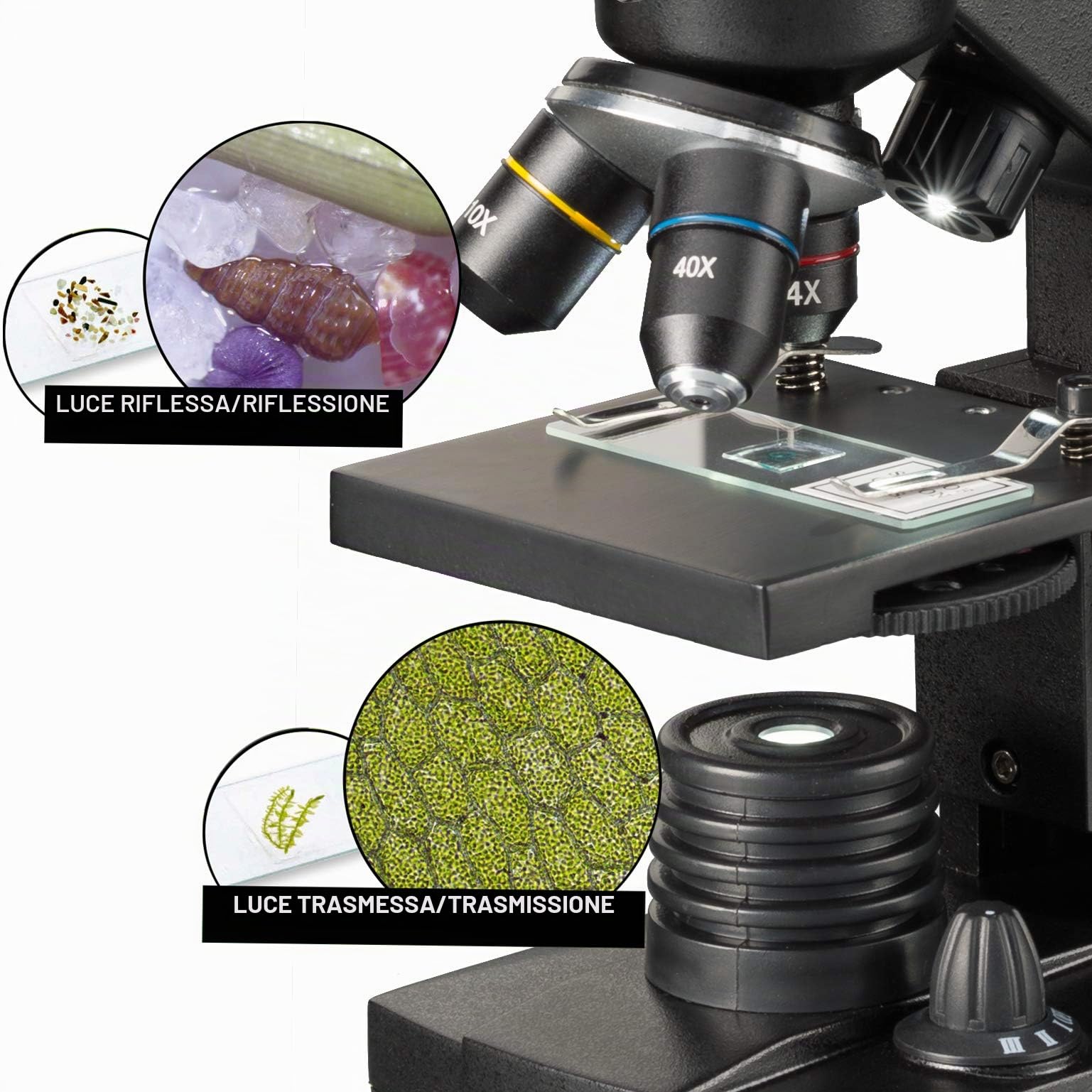 National Geographic Microscopi 9039001 Microscopio 40X-1280X con smartphone