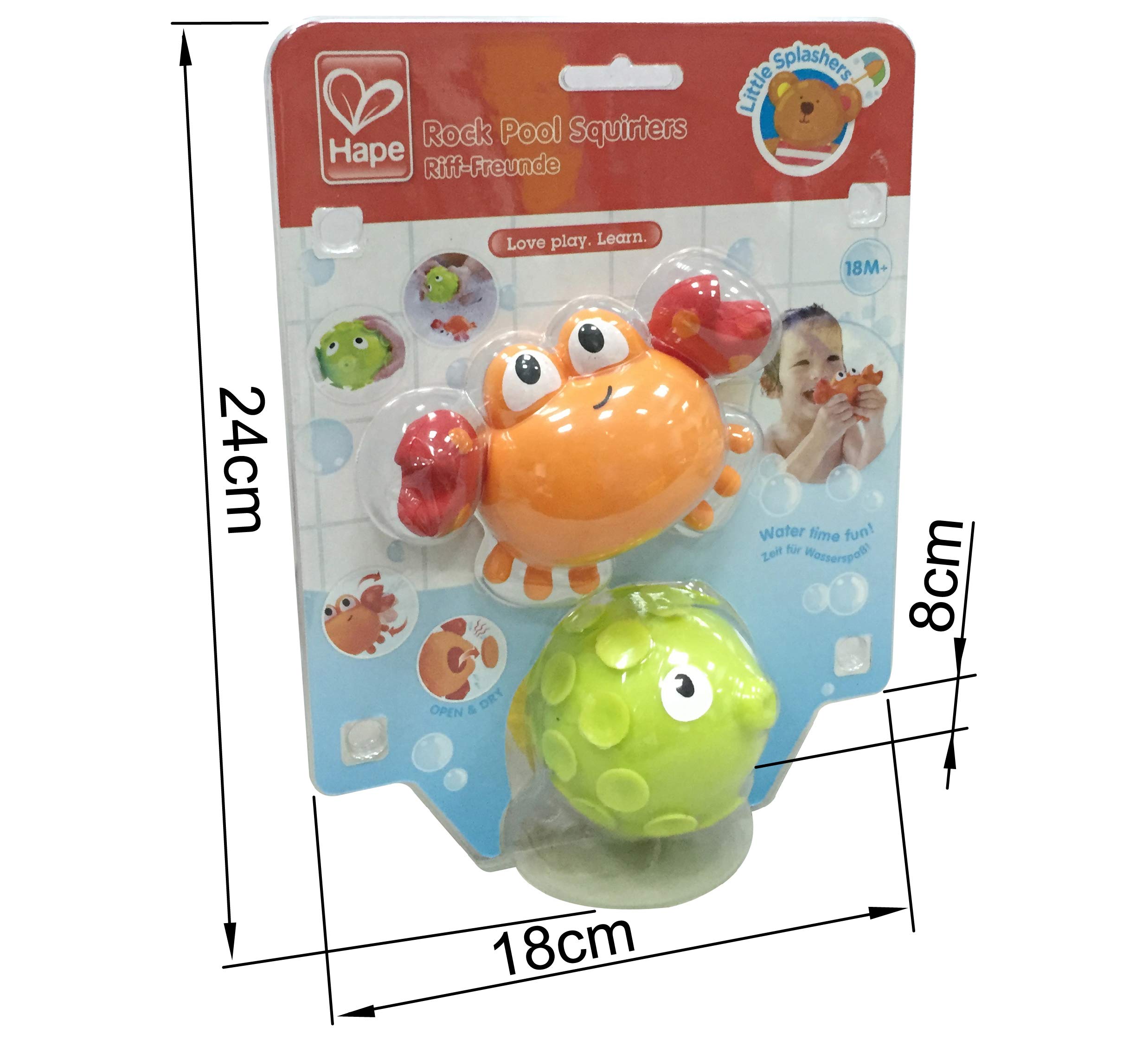 Hape Giochi da bagno Spruzzini del Fondo Oceanico set granchio e pesciolino