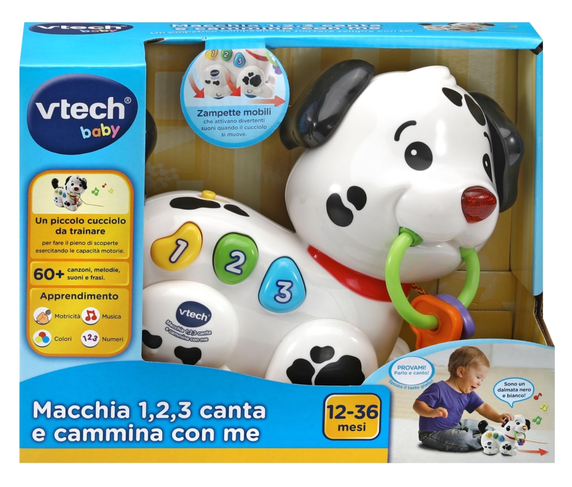 VTech Giocattoli 1-3 anni Macchia Canta e Cammina con Me cagnolino interattivo