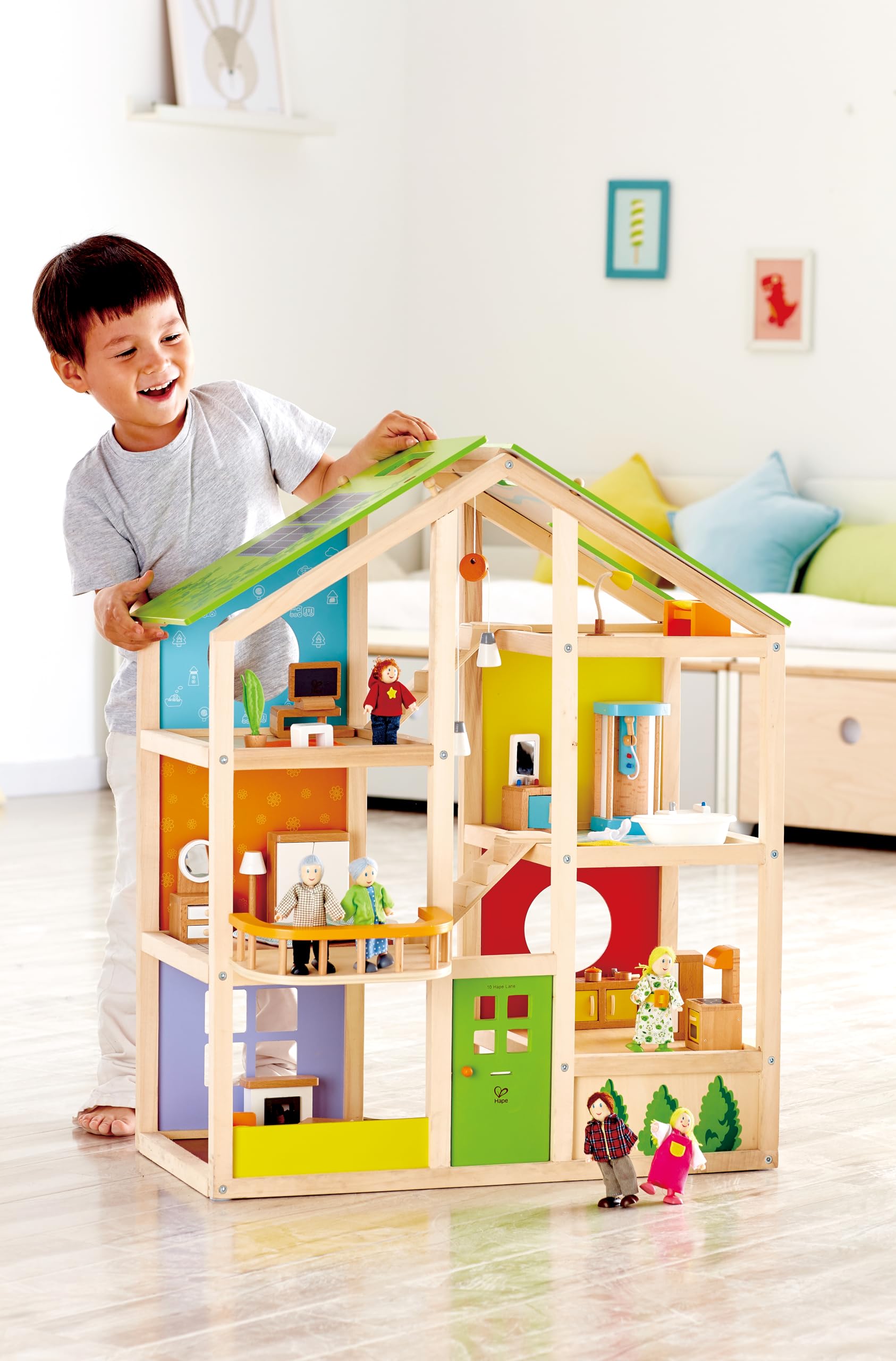 Hape Case delle bambole e accessori E3401 Casa 4 Stagioni casa delle bambole in legno