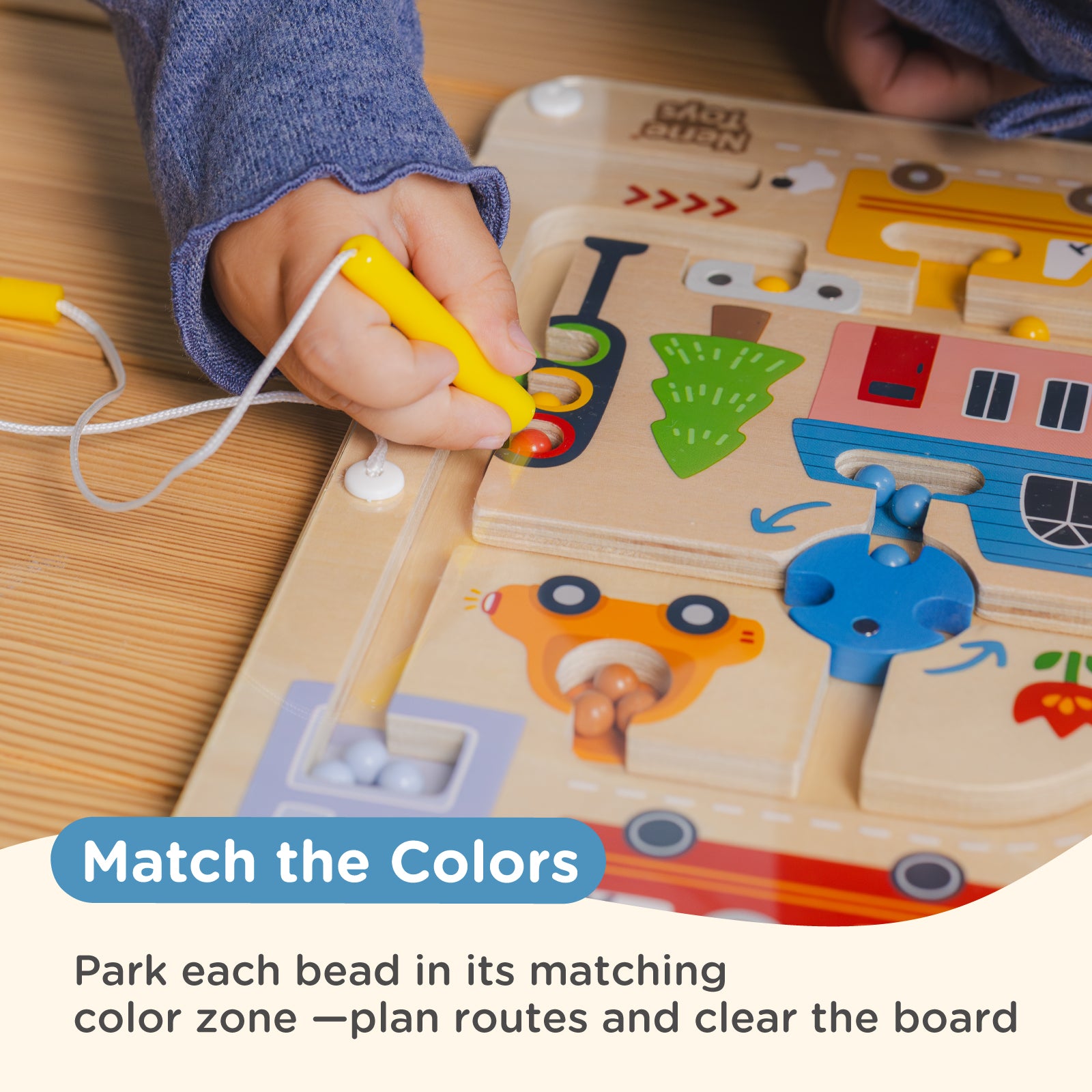 Nene Toys Puzzles & Learning Magnetic City Maze labirinto magnetico in legno