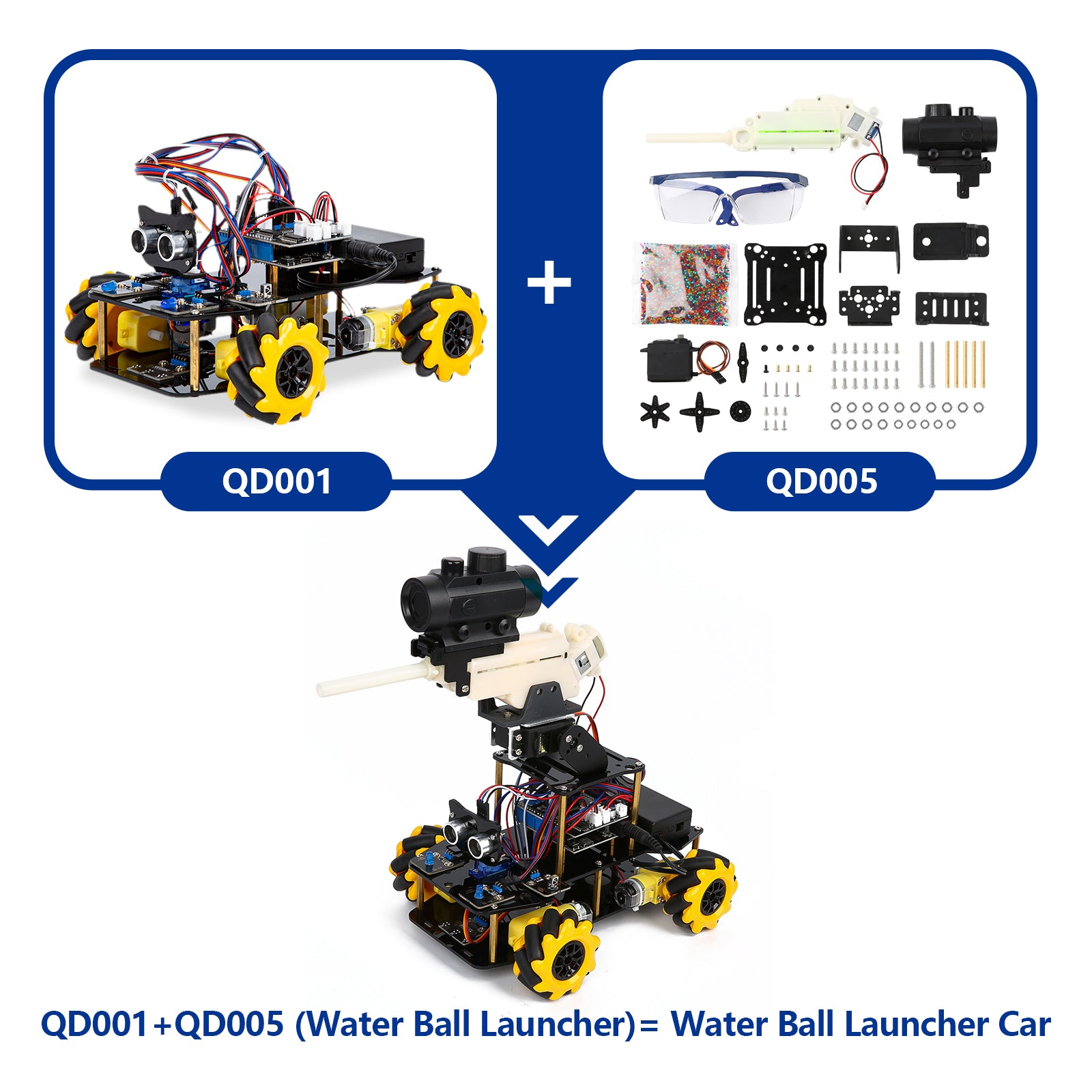 ACEBOTT Explorer Series QD001 kit auto robot 4WD ESP32 Starter