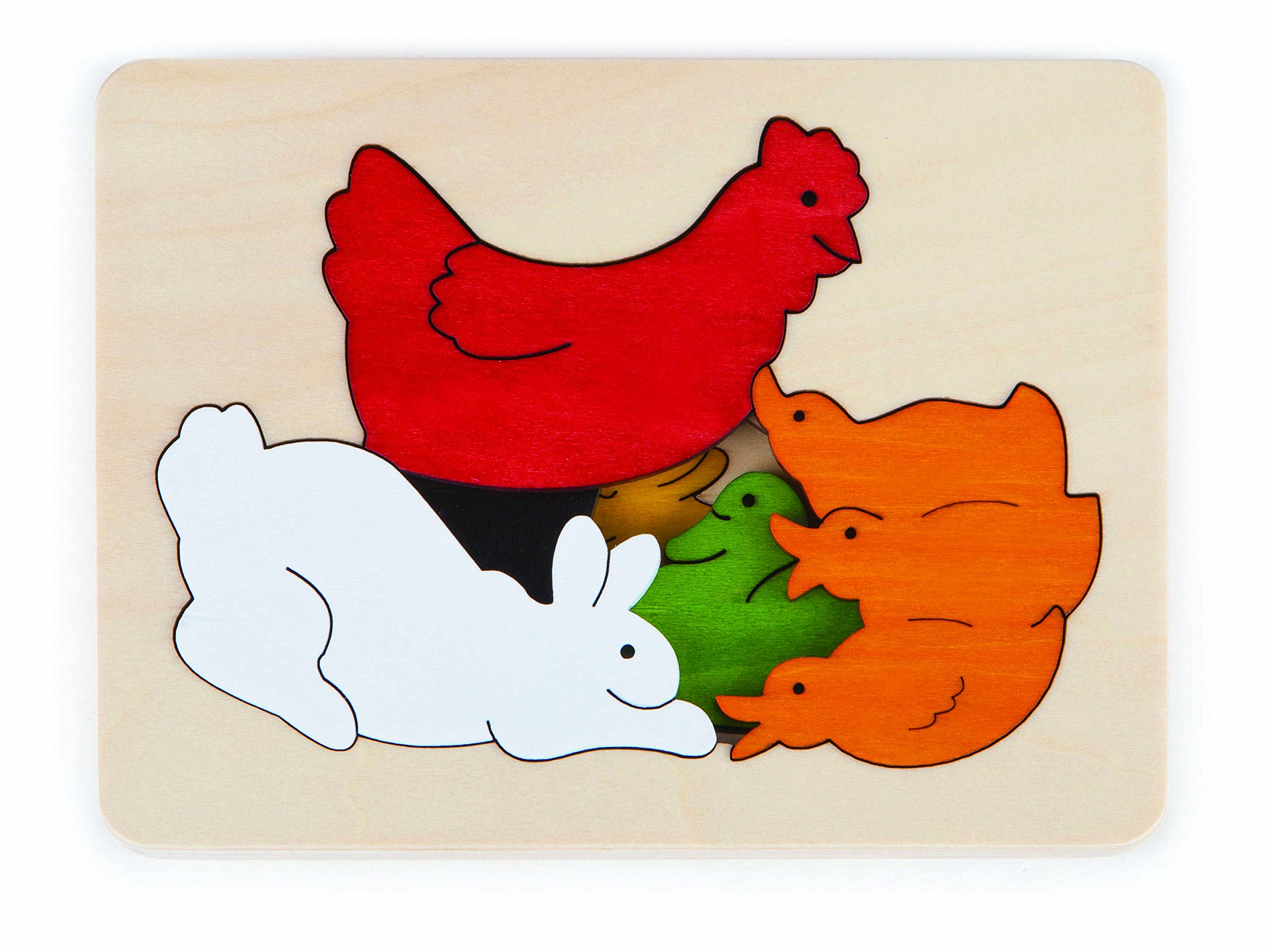 Hape Puzzle Chicken and Friends puzzle a strati