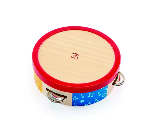 Hape Giochi musicali Tamburello in legno 2 in 1 per bambini