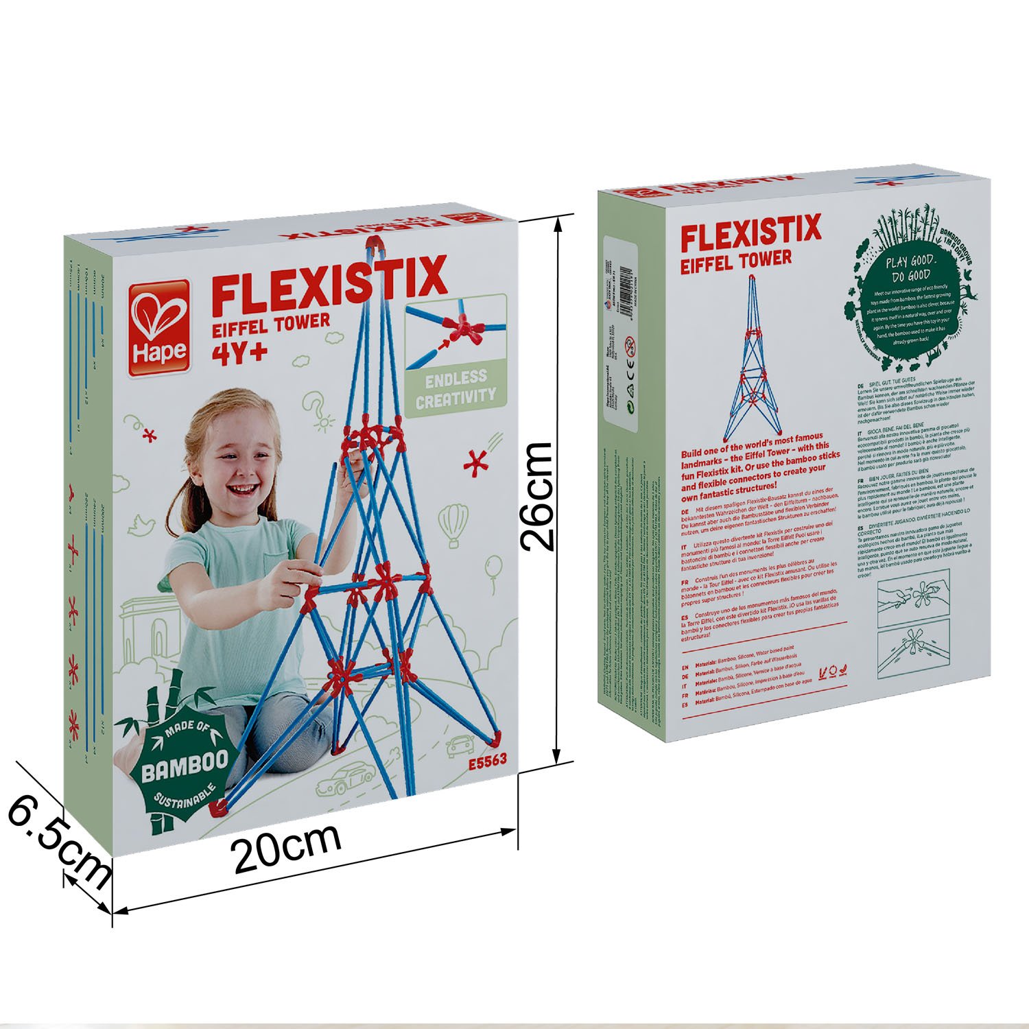 Hape Montare e costruire E5563 Torre Eiffel kit bambù creativo