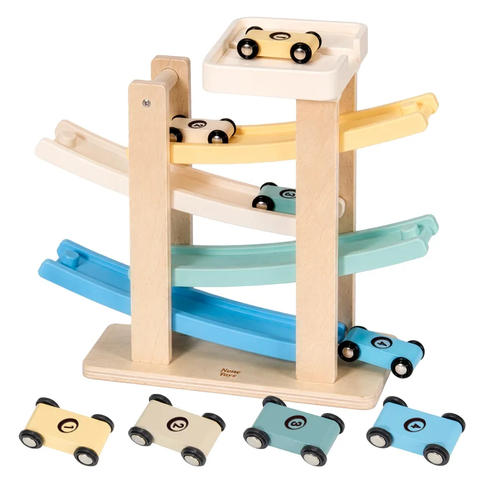 Nene Toys Vehicles & Adventure Car Ramp Racer pista Ocean 4 auto in legno