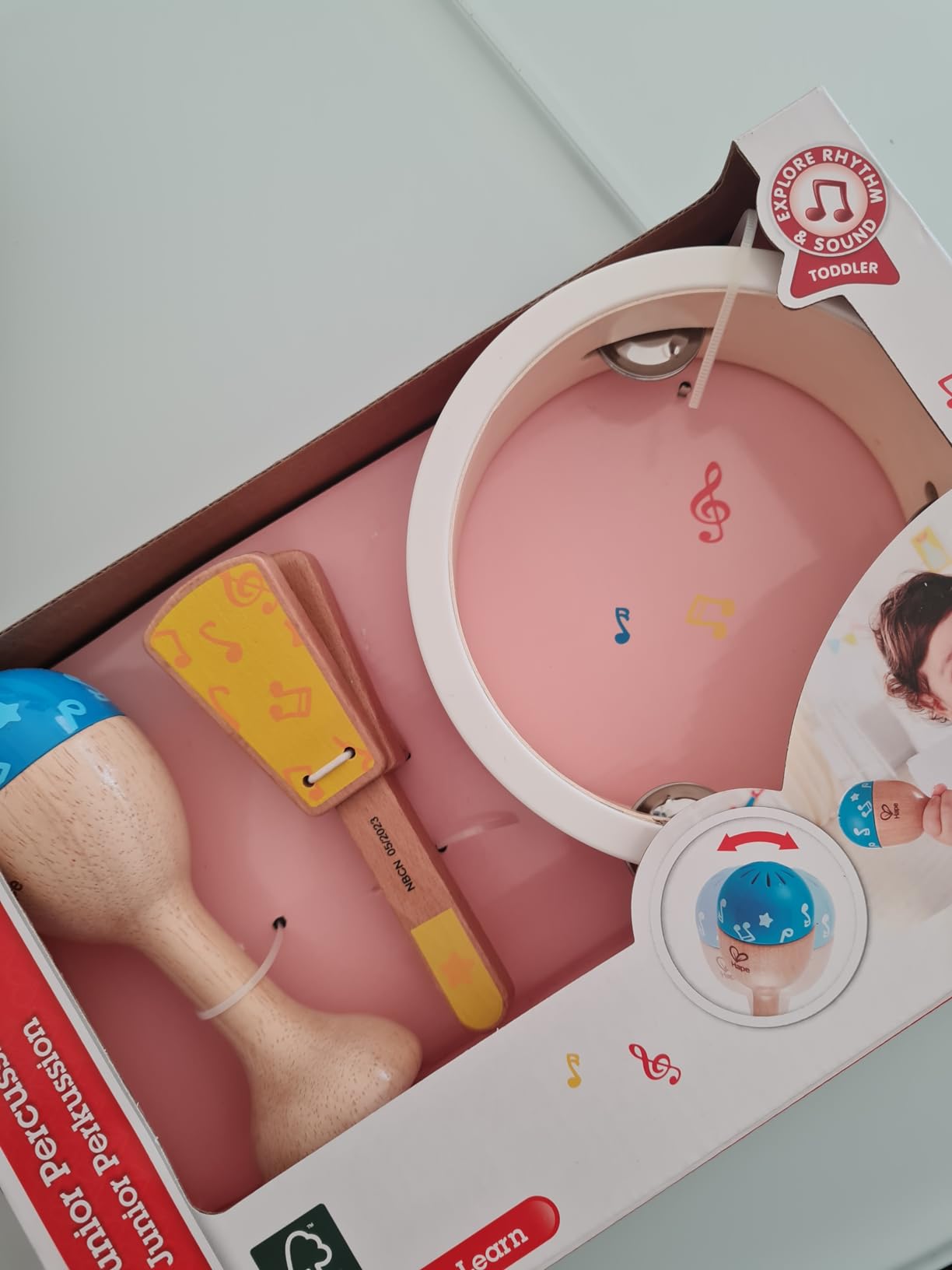 Hape Giochi musicali Set percussioni bambini tamburello maracas batacchio