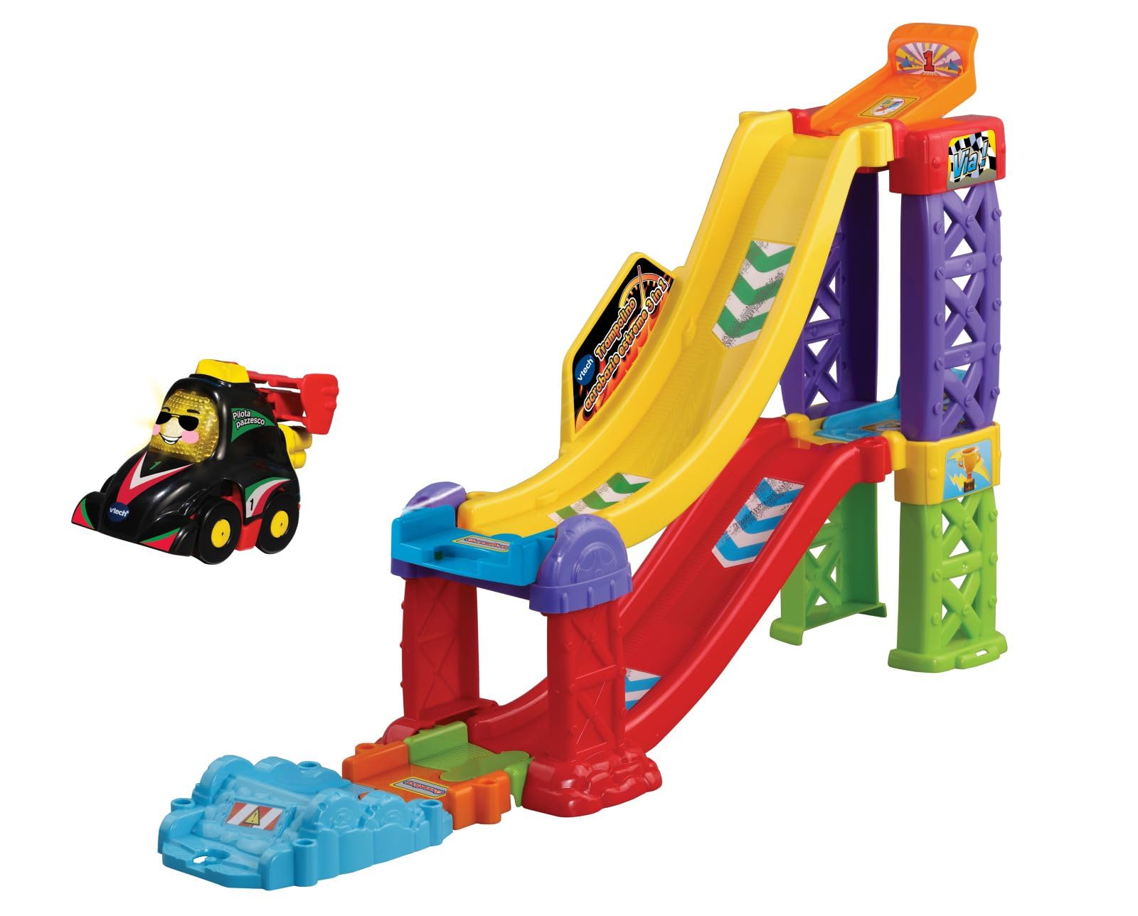 VTech Vroom Vroom Go Trampolino Acrobazie Estreme 3 in 1 pista 1-5 anni