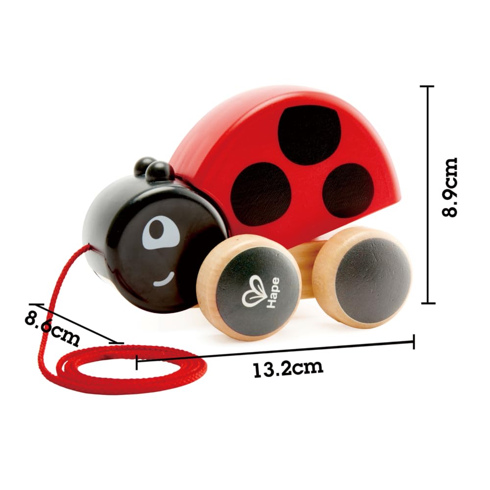 Hape Spingi e cammina Coccinella Spingi&Tira gioco trainabile in legno dai 12 mesi